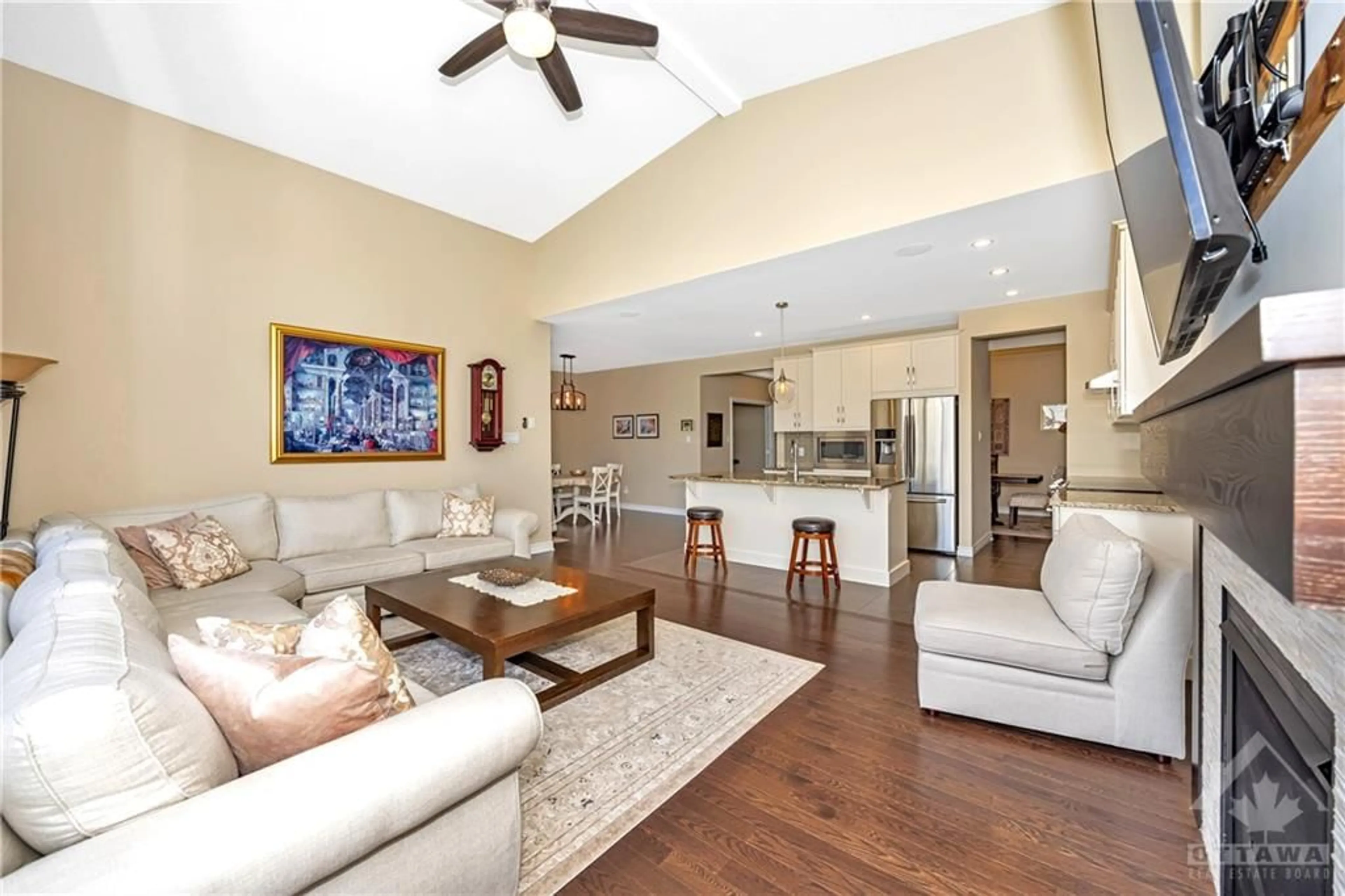 Living room, wood floors for 591 ROUNCEY Rd, Ottawa Ontario K2V 0C4