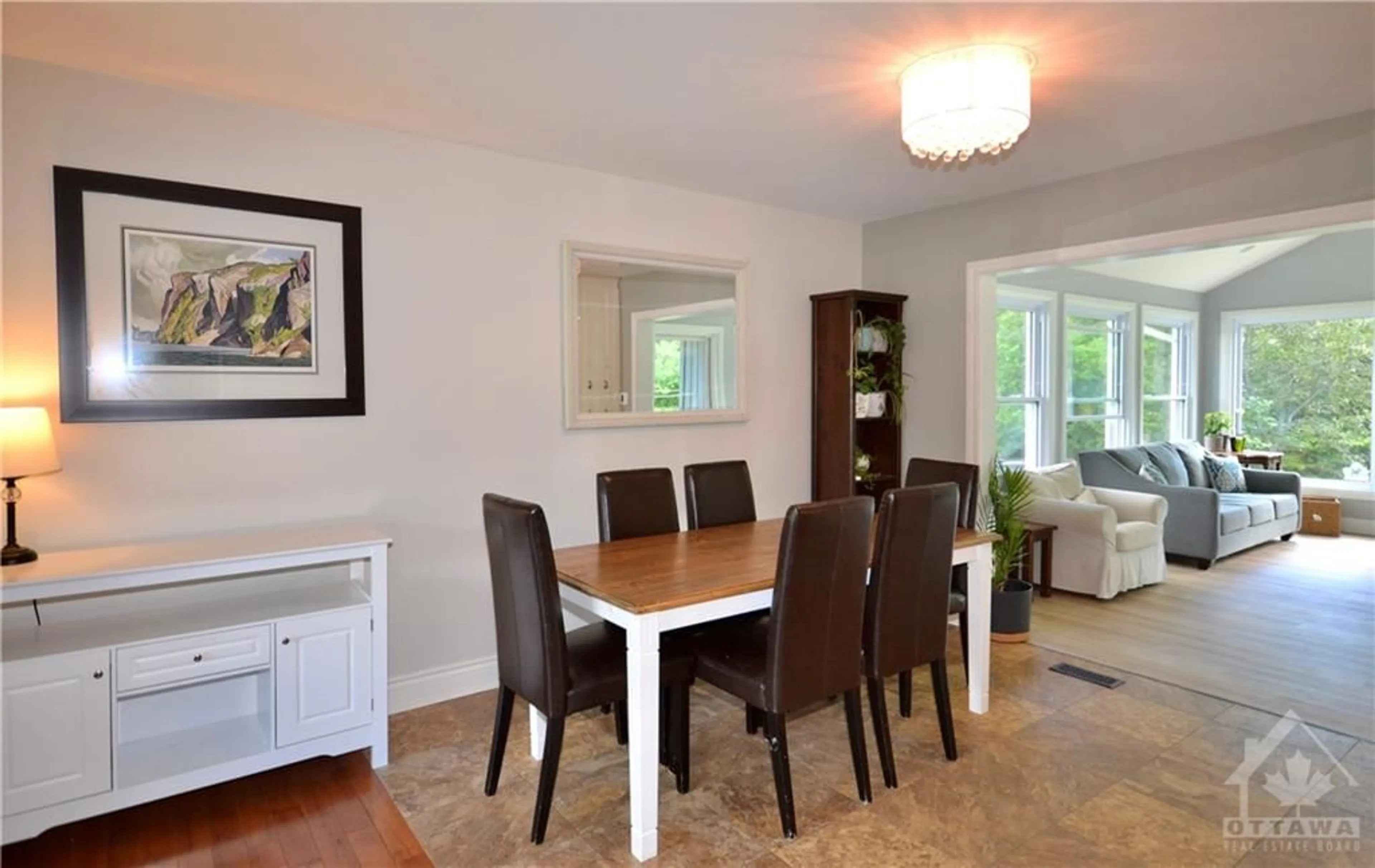 Dining room, wood floors, cottage for 3727 CARTIER St, Bourget Ontario K0A 1E0