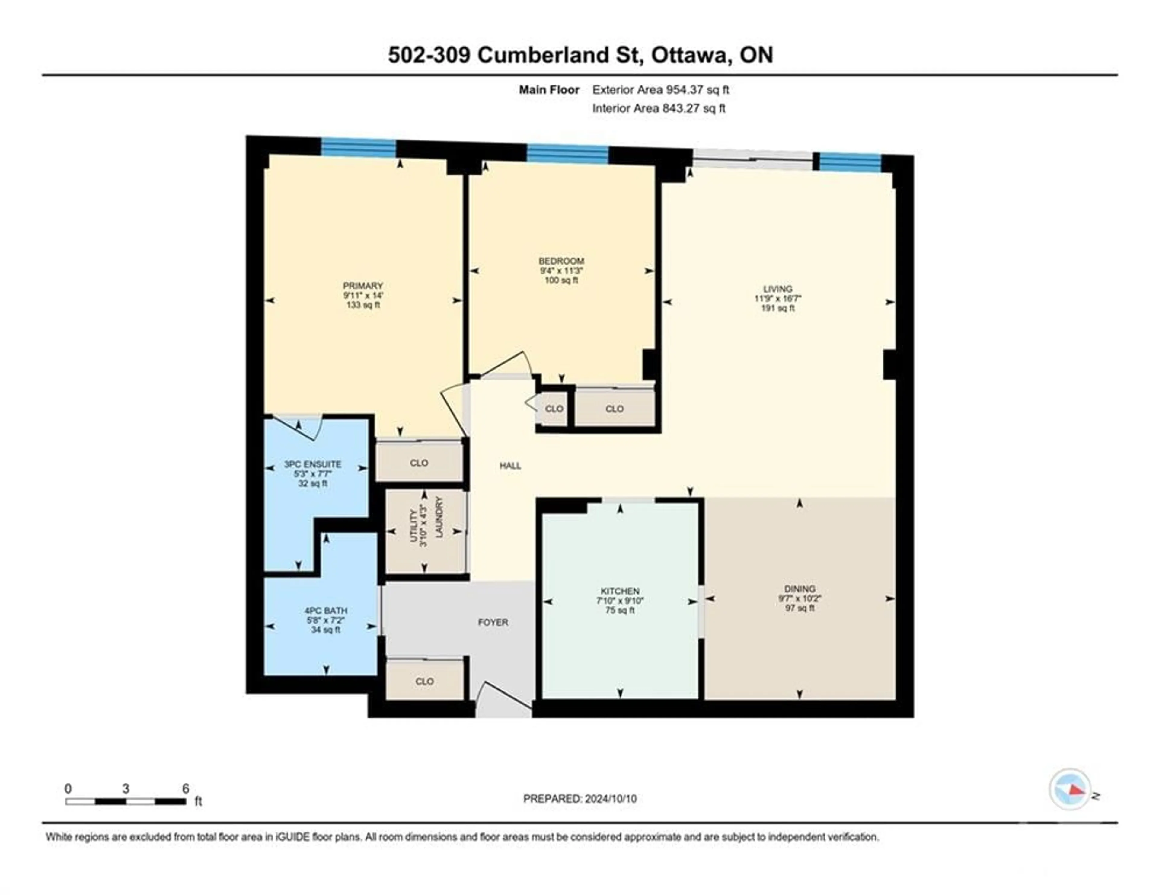 Floor plan for 309 CUMBERLAND St #502, Ottawa Ontario K1N 7J1