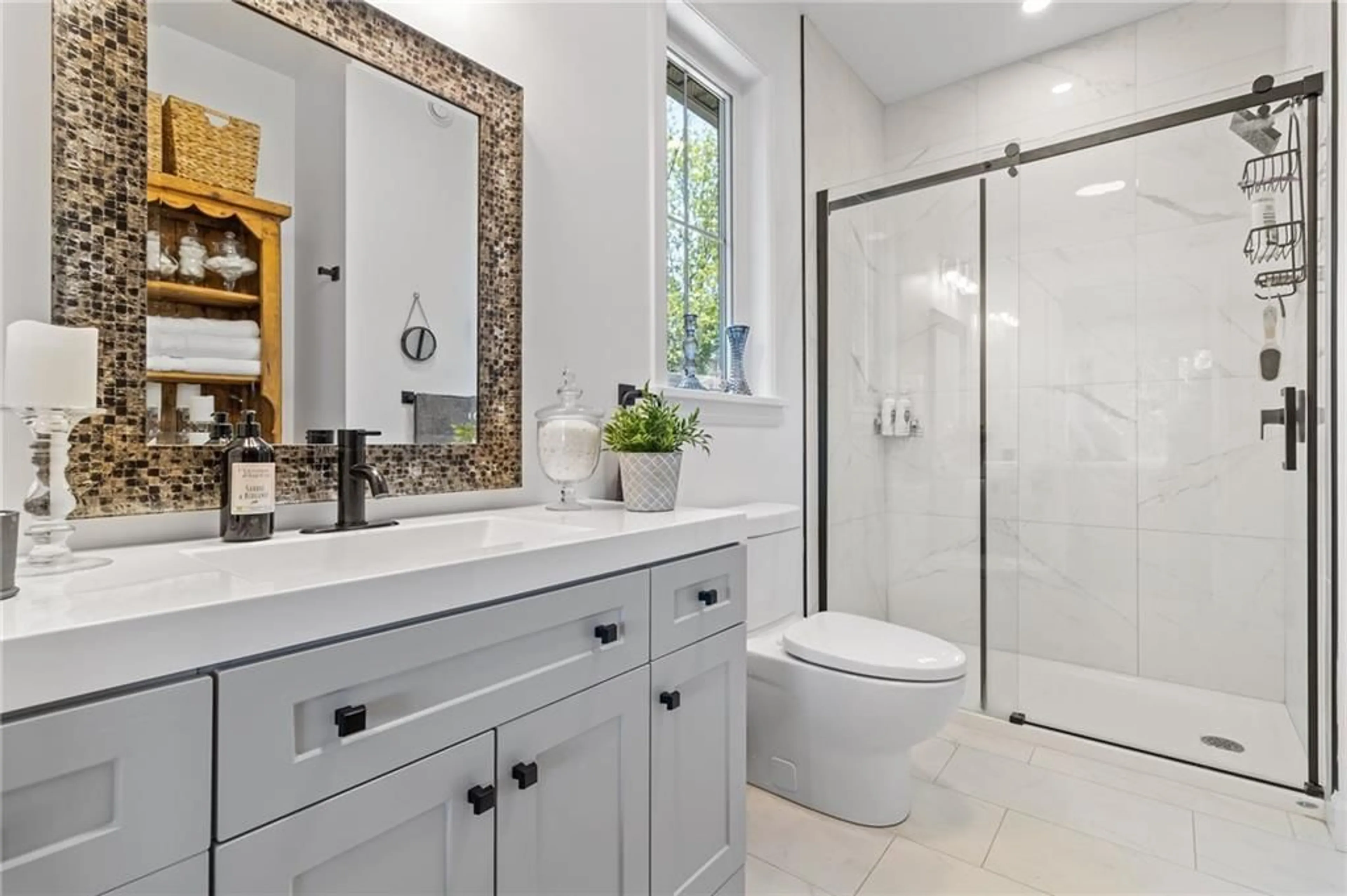 Contemporary bathroom, ceramic floors for 140 PARK St, Seeley's Bay Ontario K0H 2N0