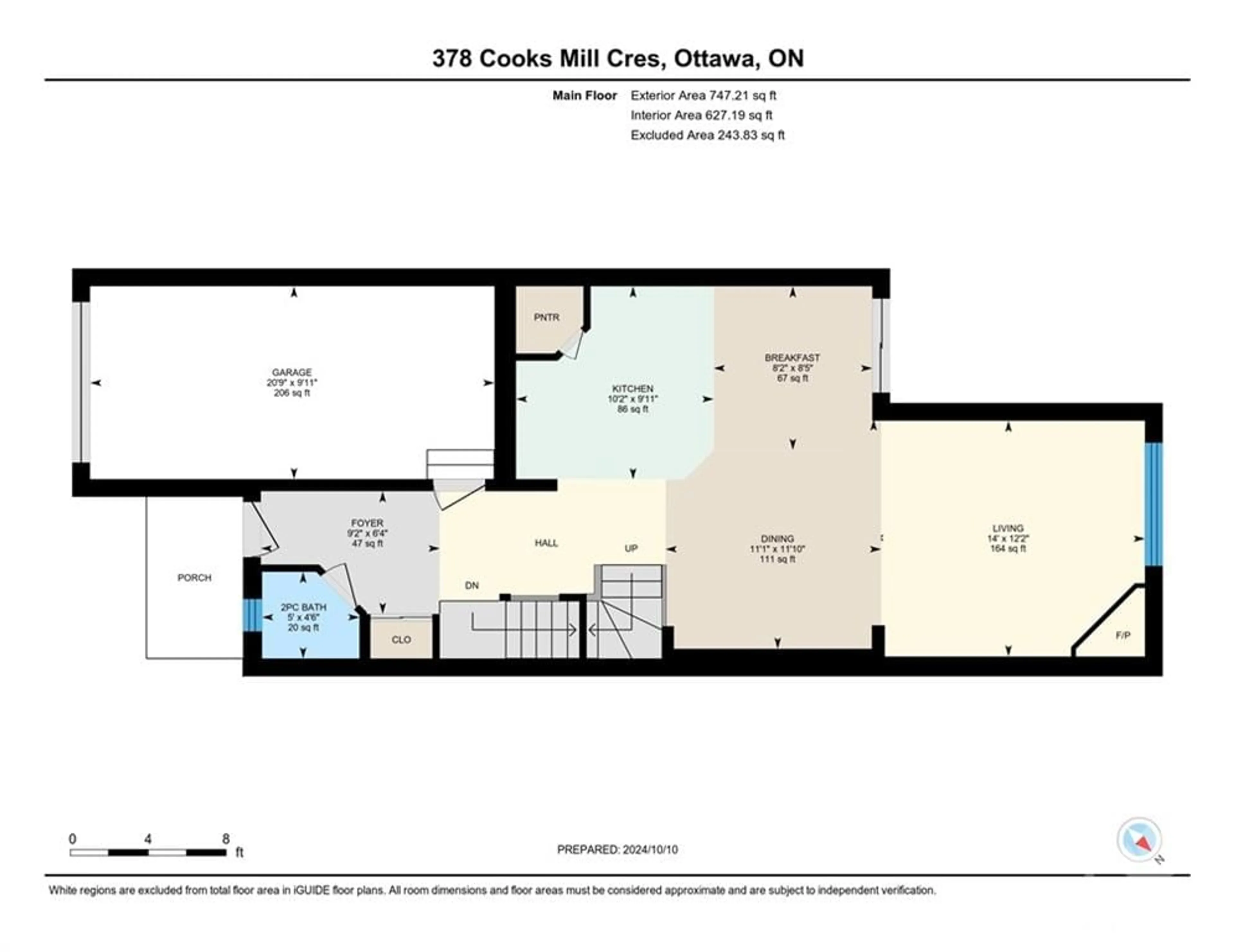 Floor plan for 378 COOKS MILL Cres, Ottawa Ontario K1V 2N2