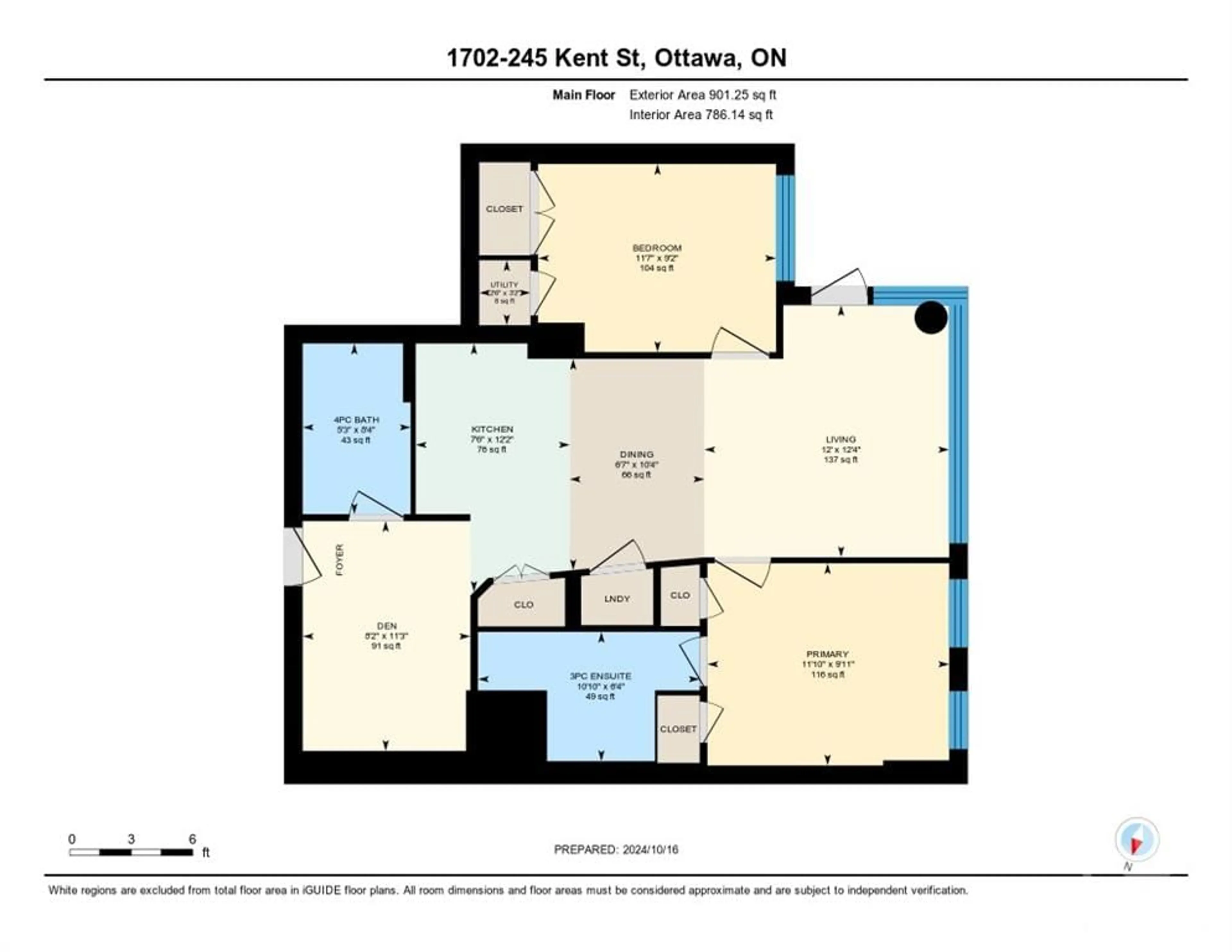 Floor plan for 245 KENT St #1702, Ottawa Ontario K2P 0A5