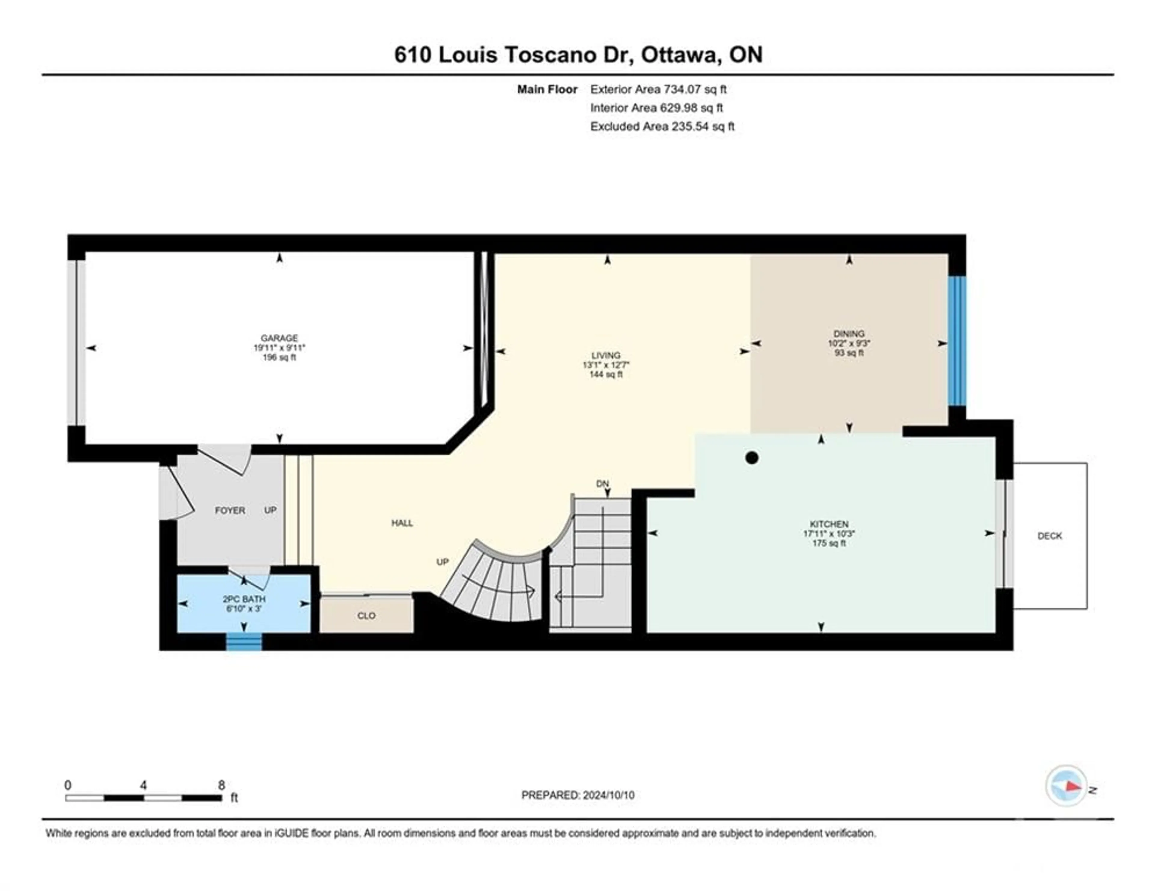 Floor plan for 610 LOUIS TOSCANO Dr, Ottawa Ontario K4A 0B2