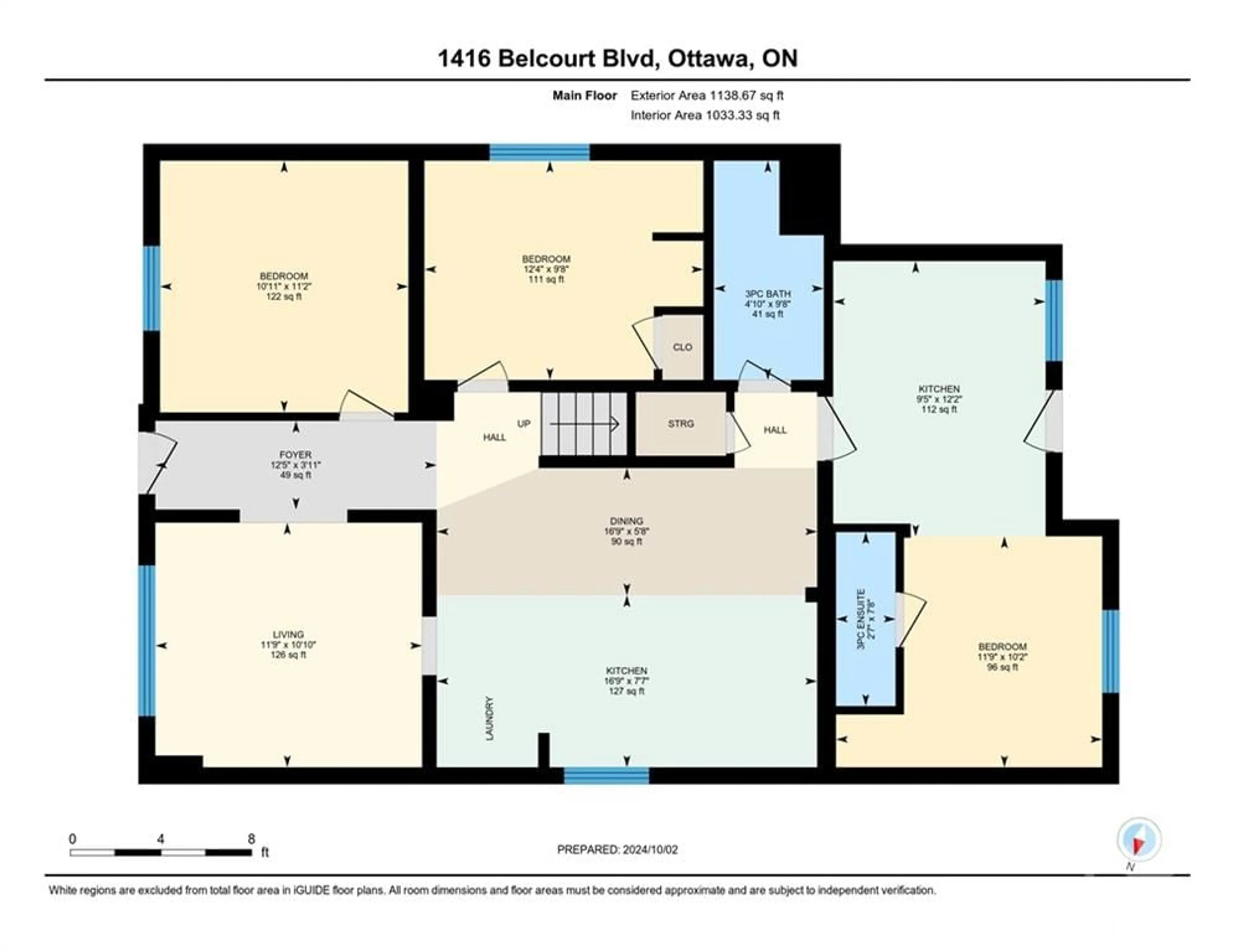 Floor plan for 1416 BELCOURT Blvd, Ottawa Ontario K1C 1M2