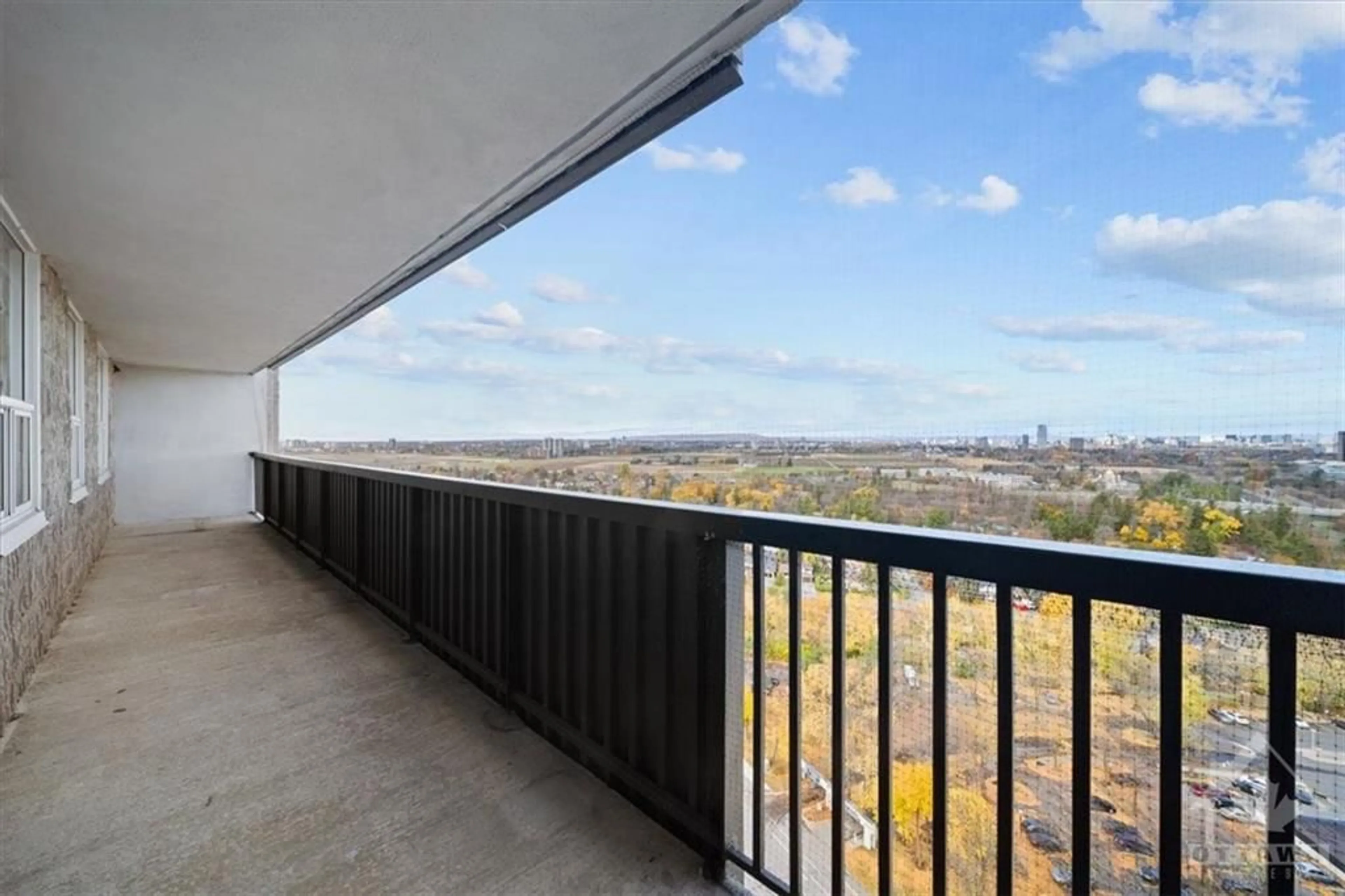 Balcony in the apartment, the view of city buildings for 1380 PRINCE OF WALES Dr #2206, Ottawa Ontario K2C 3N5