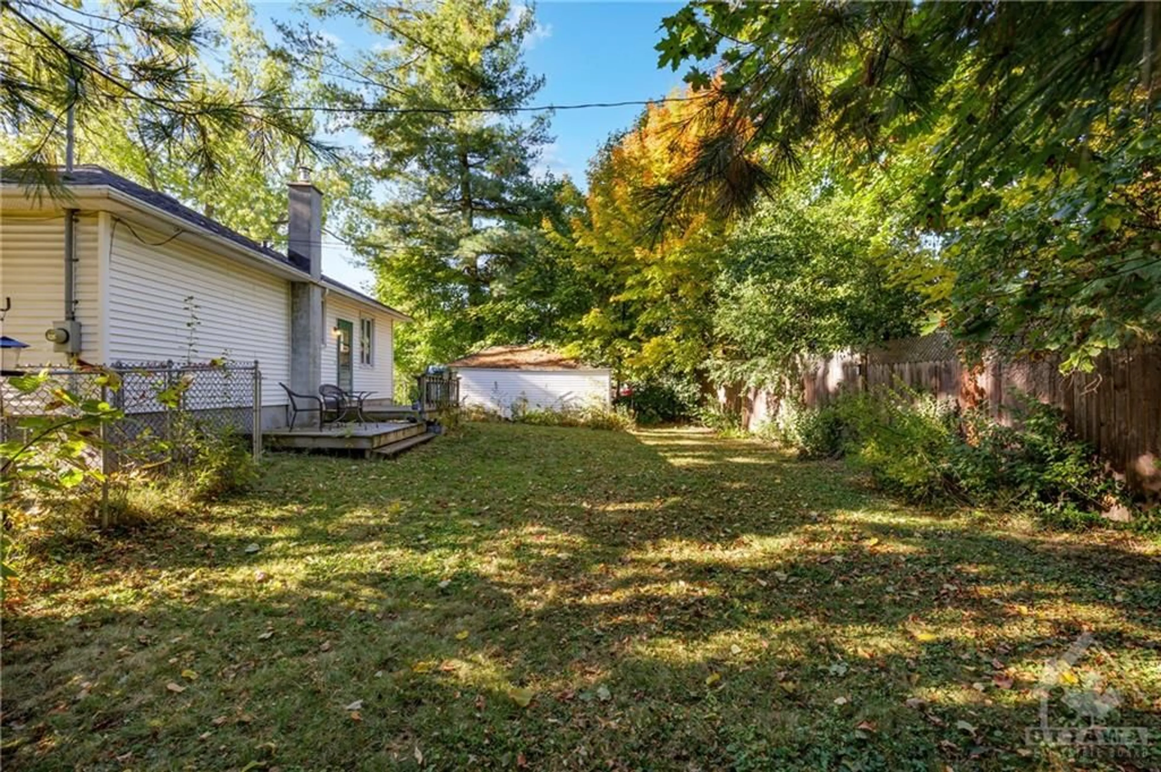 Patio, the fenced backyard for 11 ST CLAIRE Ave, Ottawa Ontario K2G 1Z8