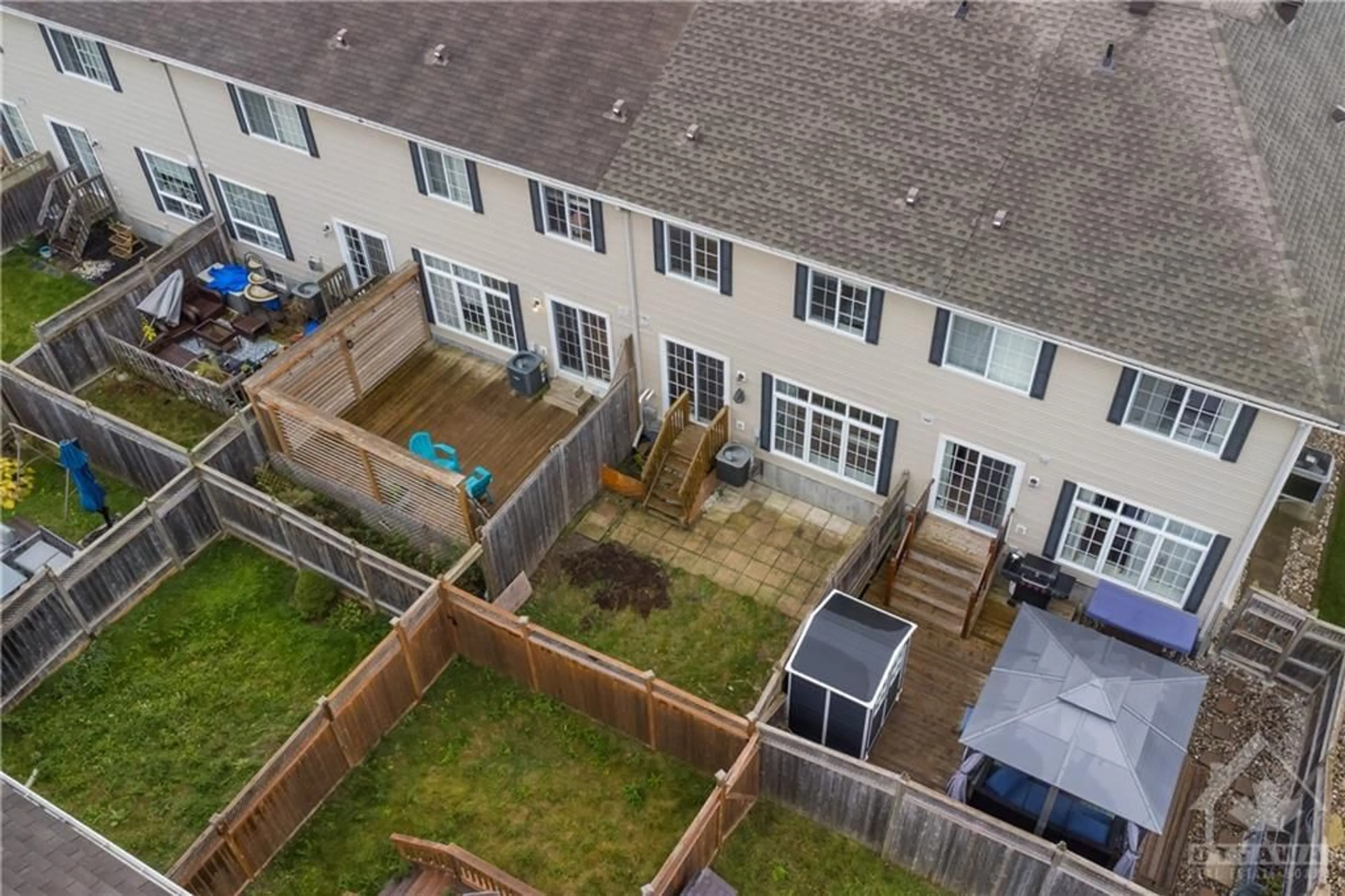 Patio, the fenced backyard for 152 PATRIOT Pl, Ottawa Ontario K2M 0B8