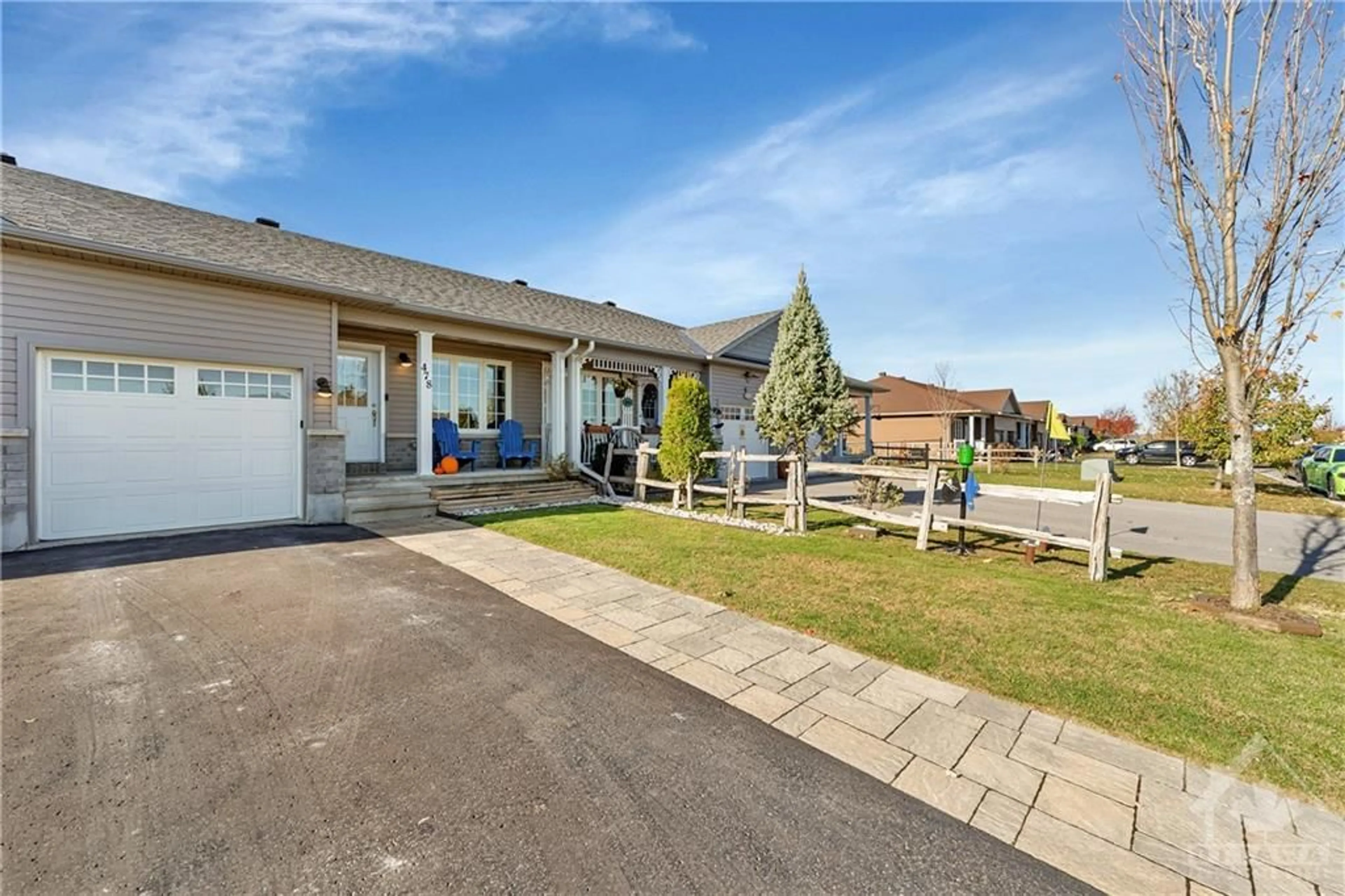 Frontside or backside of a home, the fenced backyard for 478 HONEYBORNE St, Almonte Ontario K0A 1A0