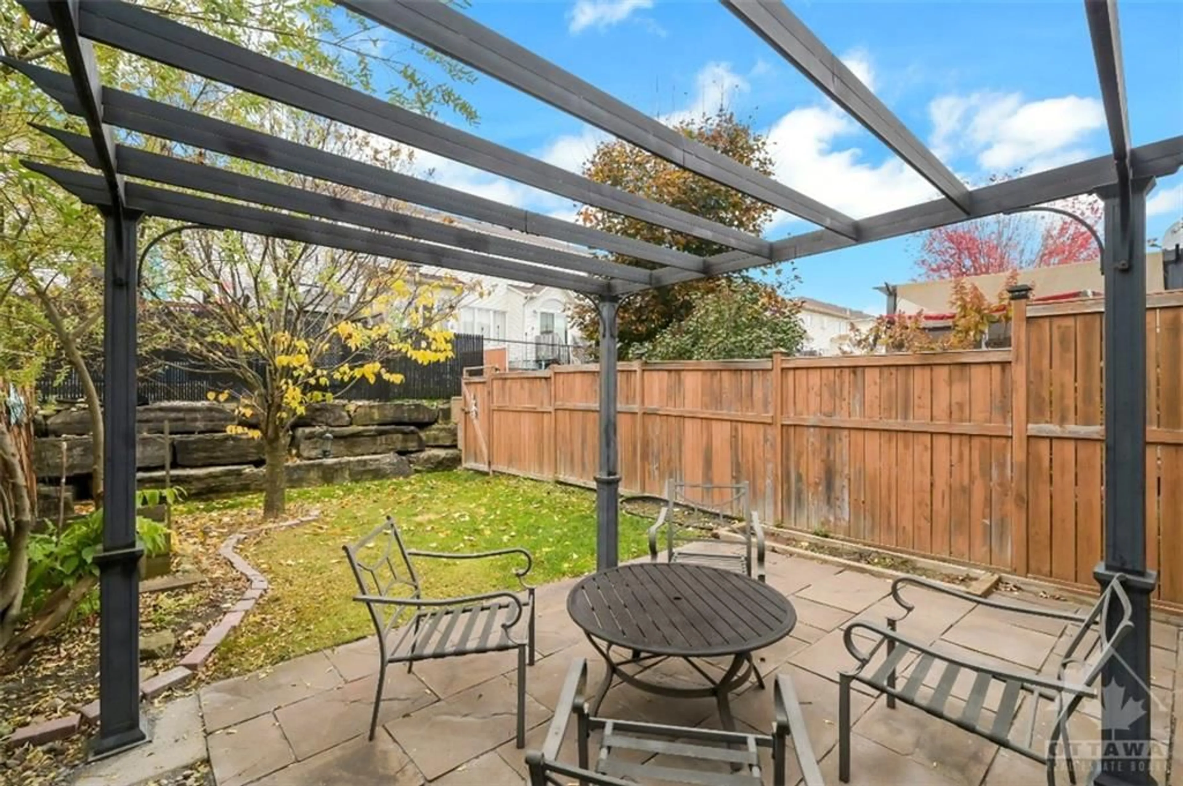 Patio, the fenced backyard for 326 STATEWOOD Dr, Kanata Ontario K2K 0A9