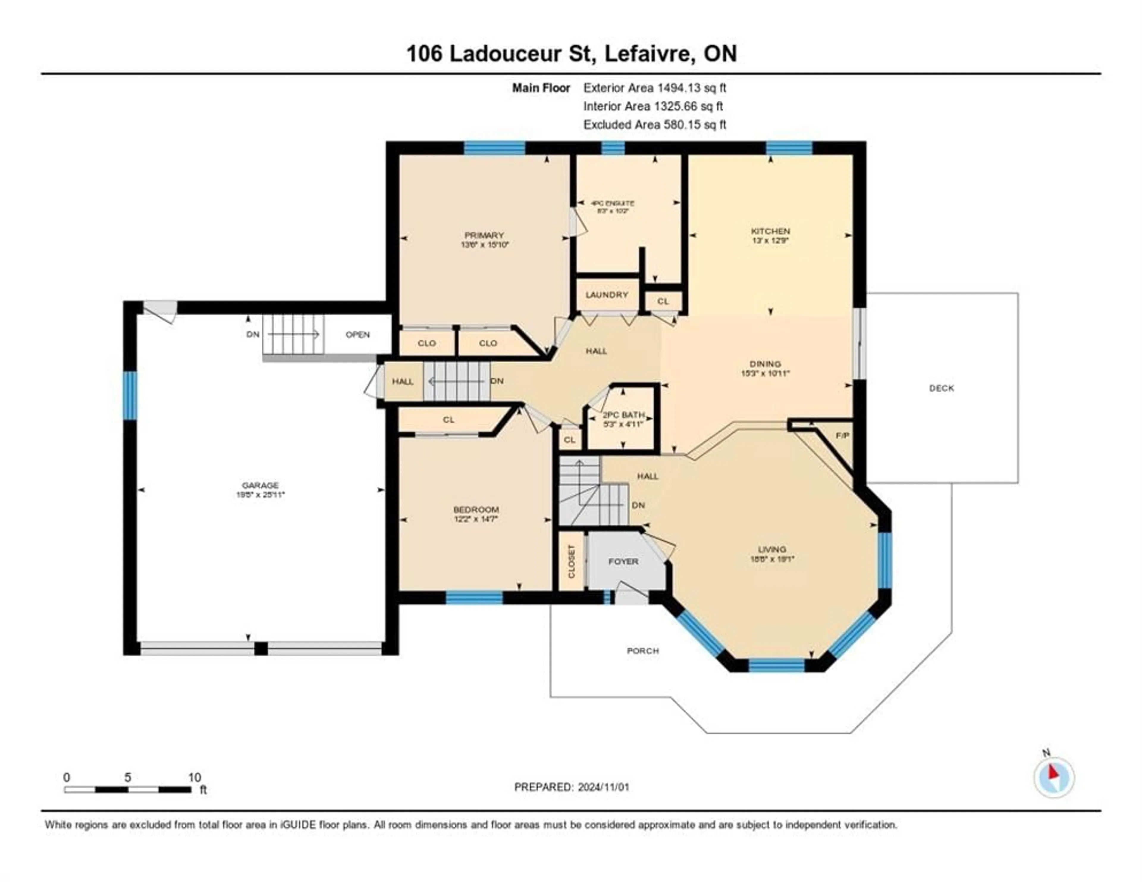 Floor plan for 106 LADOUCEUR St, Lefaivre Ontario K0B 1J0