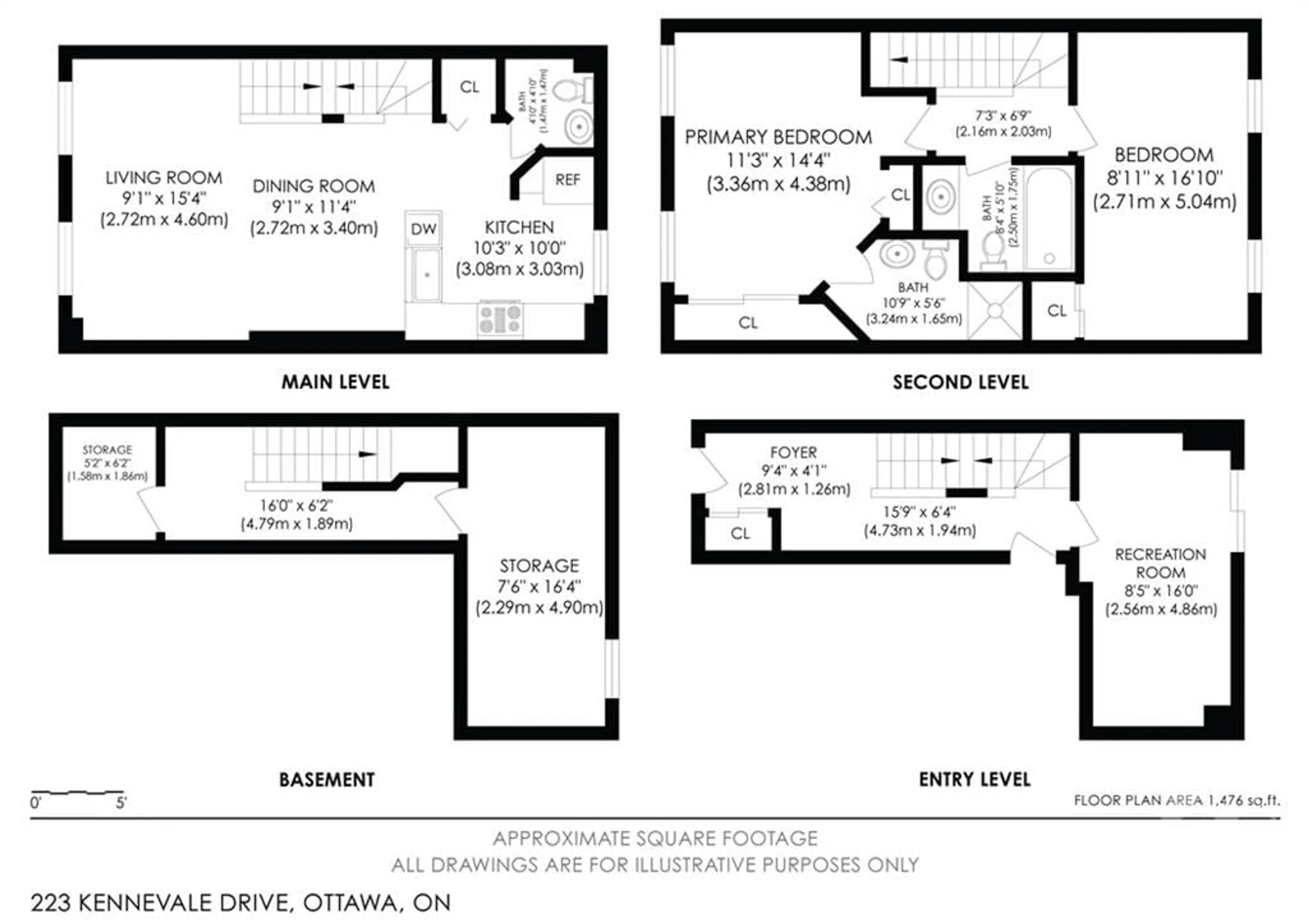 Floor plan for 223 KENNEVALE Dr, Ottawa Ontario K2J 0C3