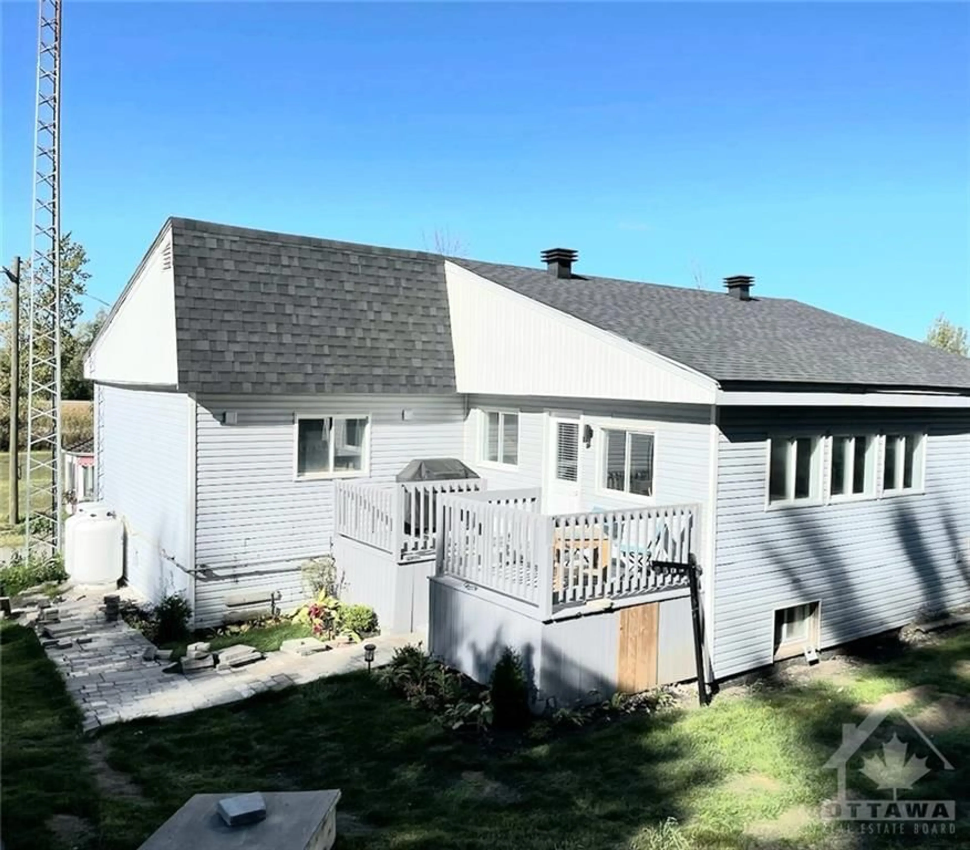 Frontside or backside of a home, the fenced backyard for 3774 OLD MONTREAL Rd, Ottawa Ontario K4C 1J1