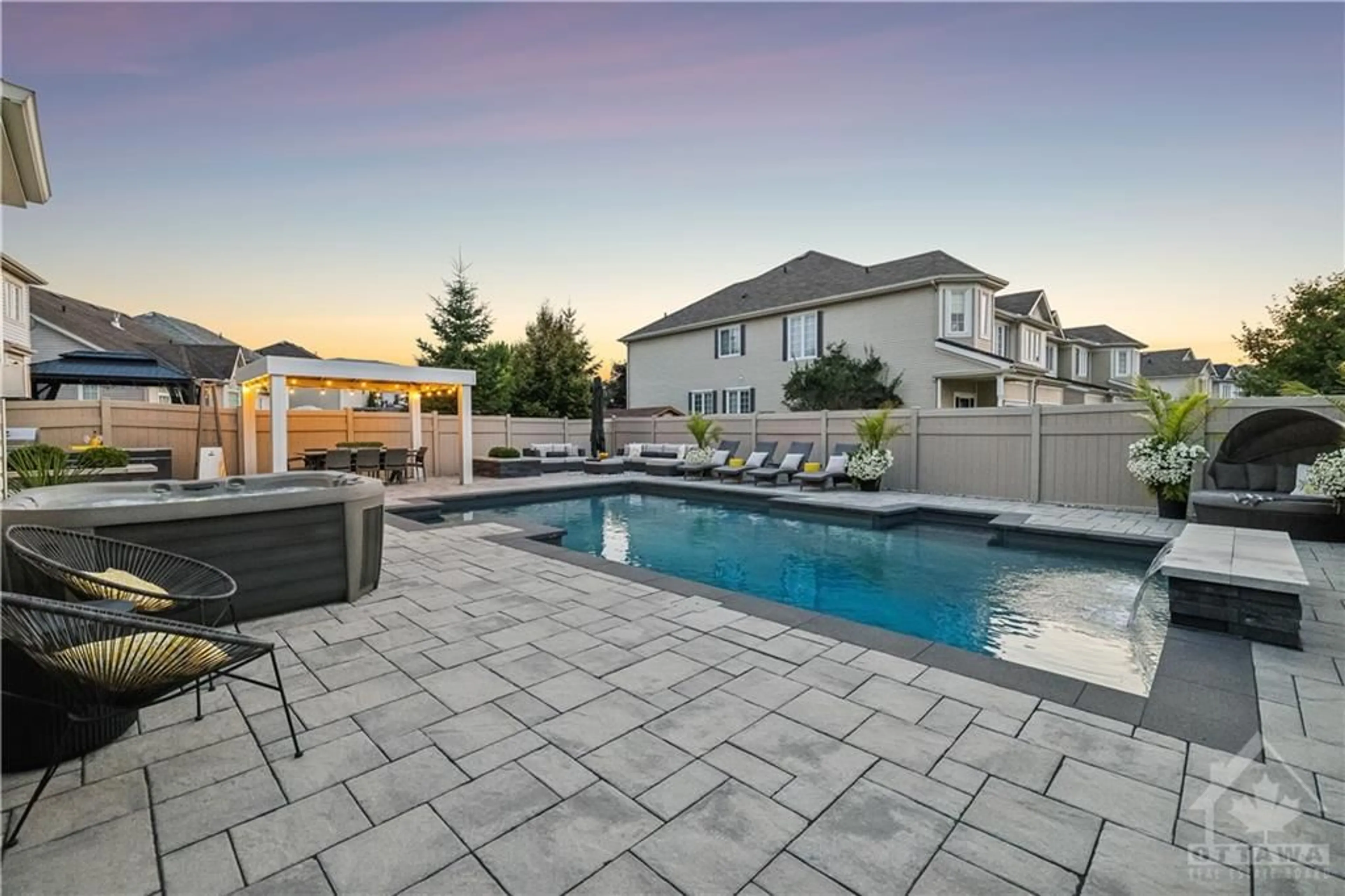 Patio, the fenced backyard for 650 BROOKWOOD Cir, Ottawa Ontario K2J 0N6