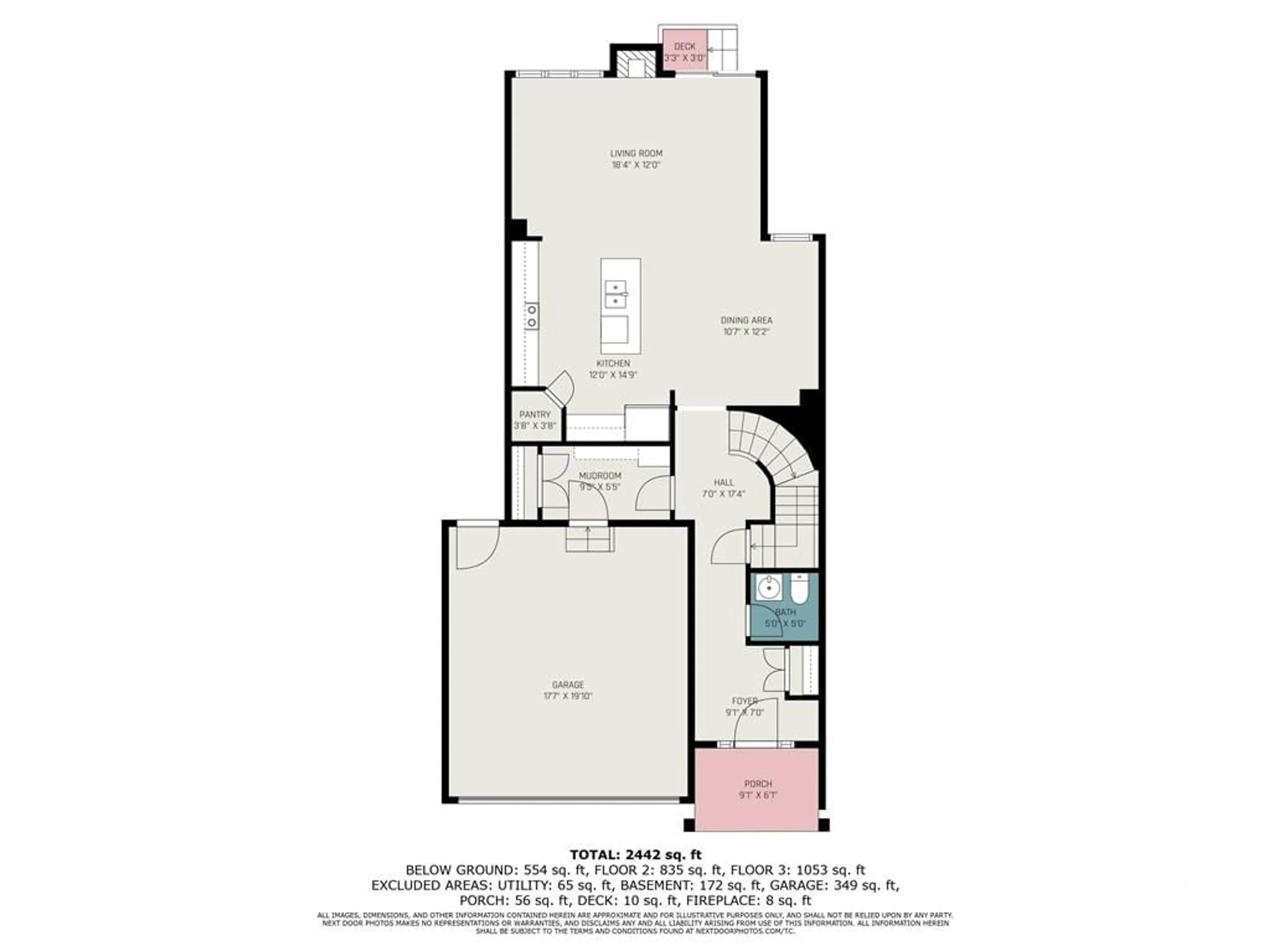 Floor plan for 917 WHITEFORD Way, Ottawa Ontario K2M 0E1