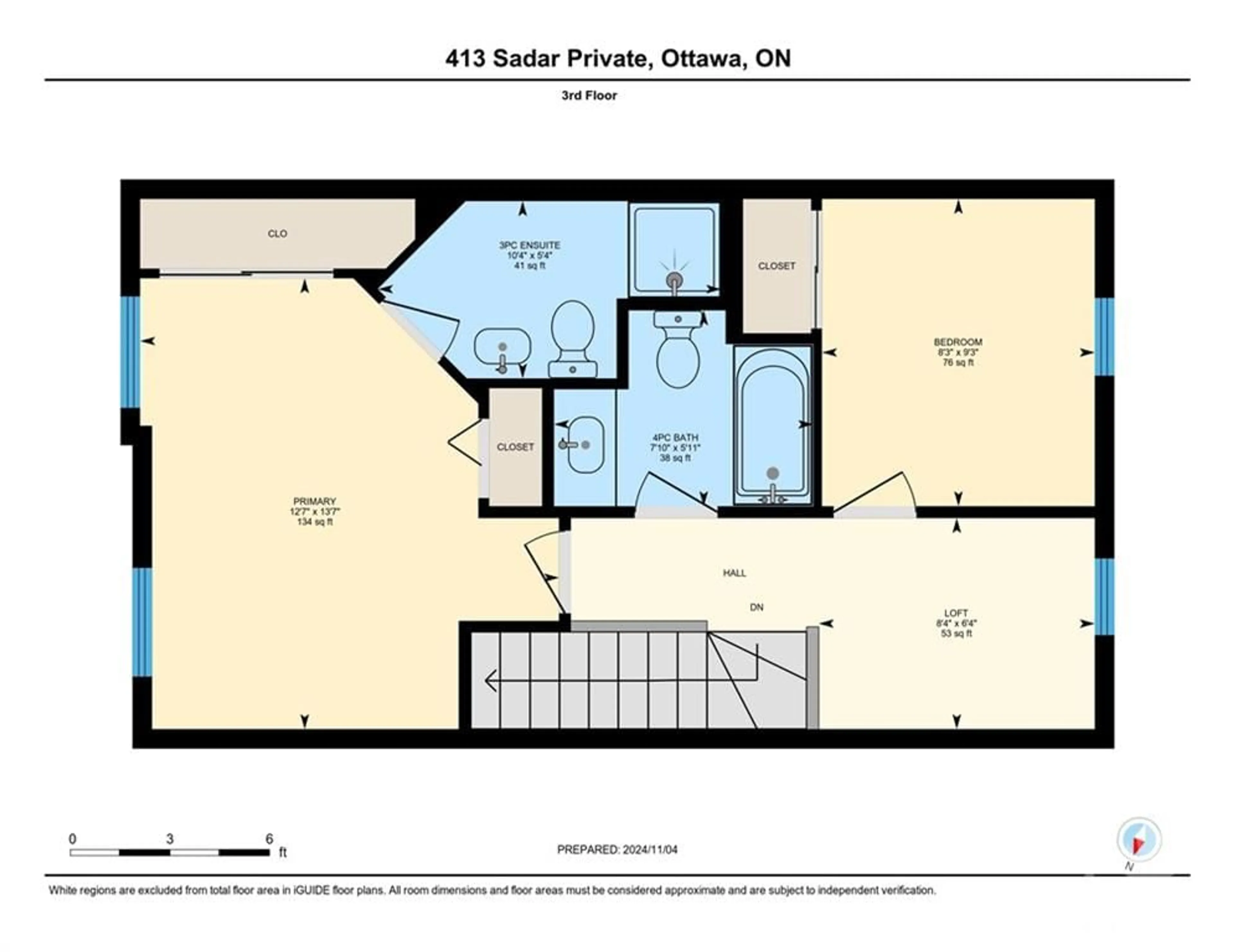 Floor plan for 413 SADAR Pvt, Ottawa Ontario K2J 0C8