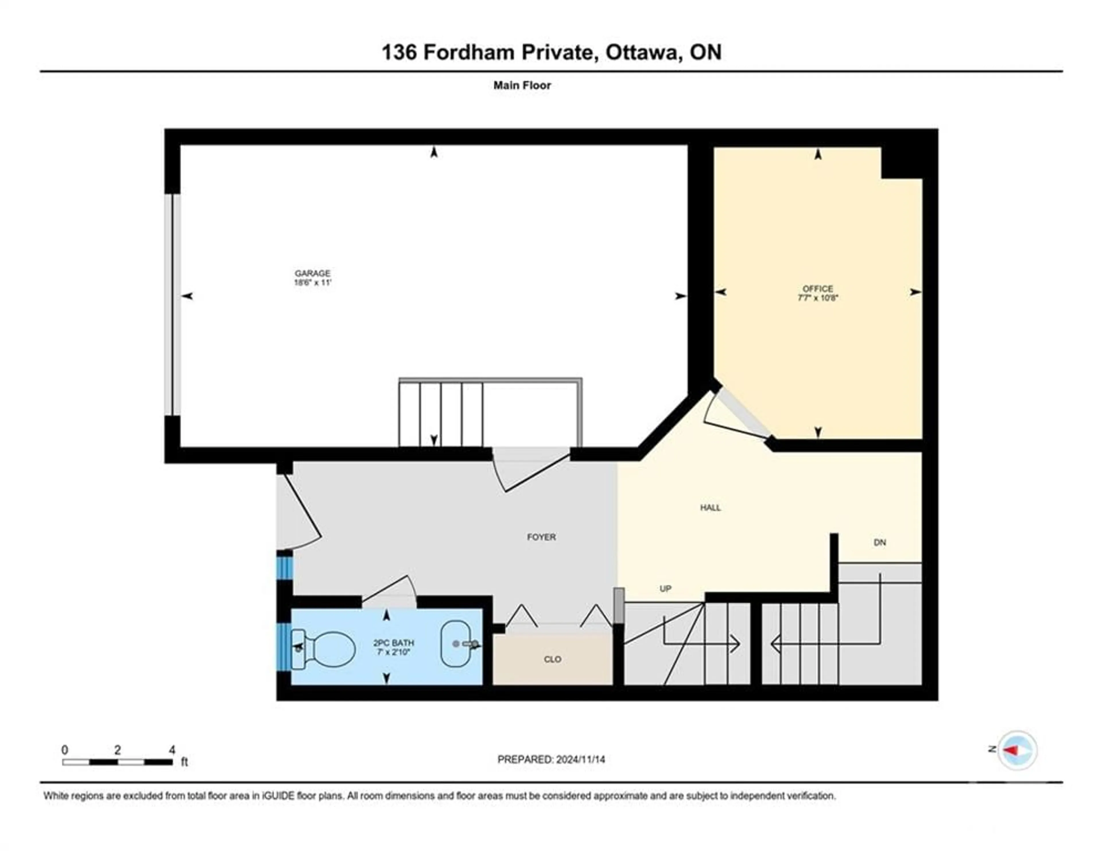 Floor plan for 136 FORDHAM Pvt, Ottawa Ontario K2C 4G5