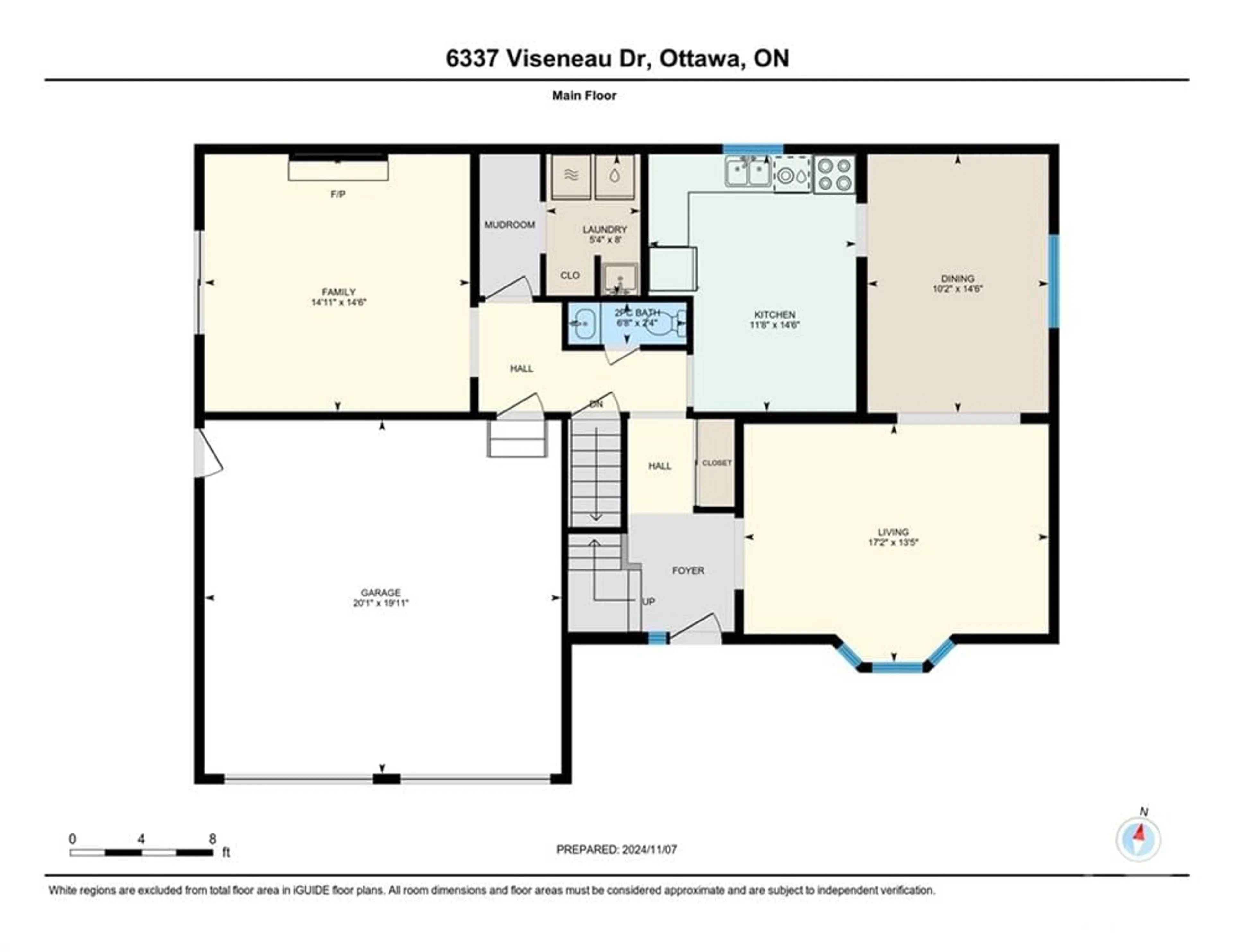 Floor plan for 6337 VISENEAU Dr, Ottawa Ontario K1C 2P8