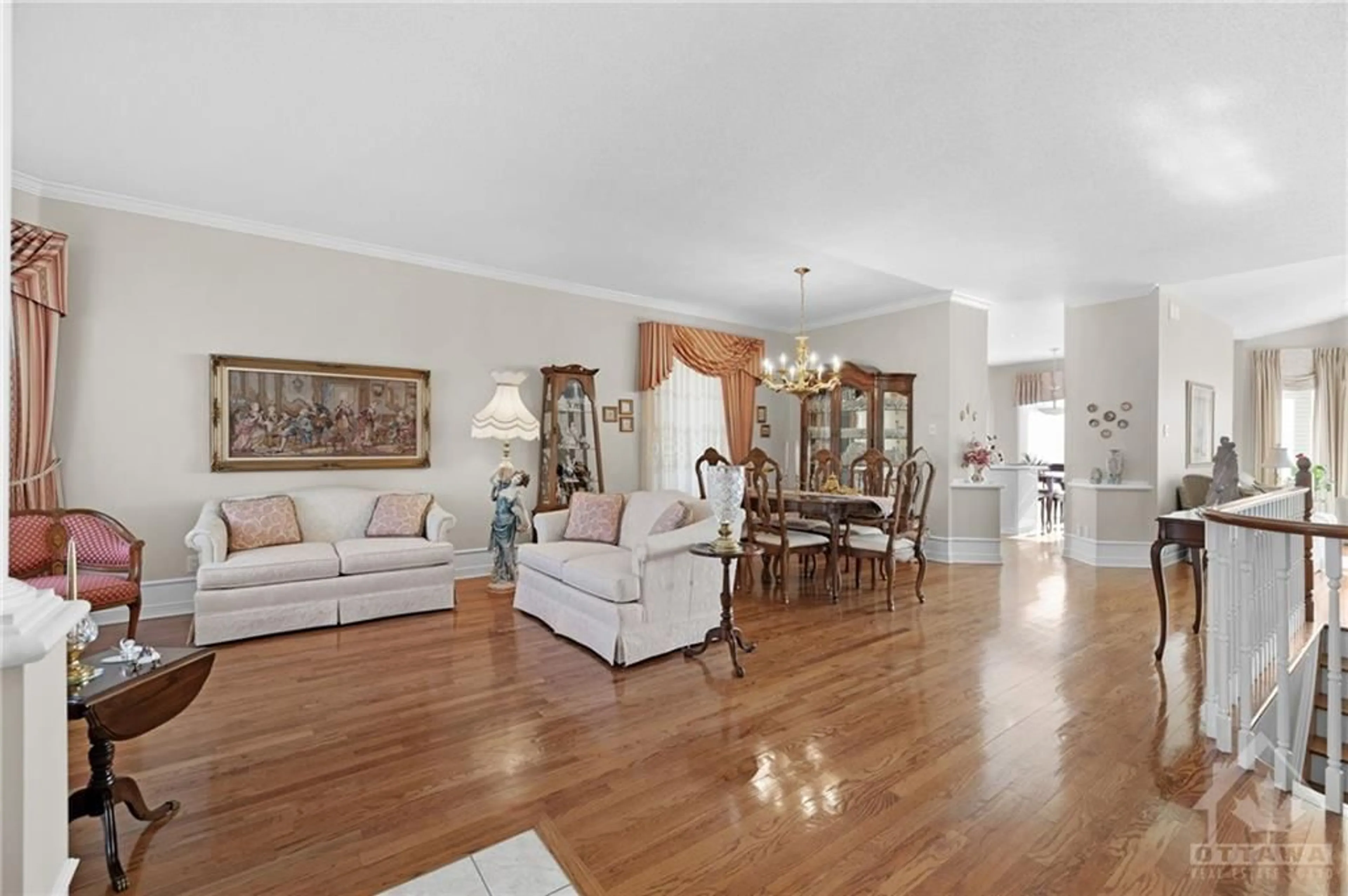 Living room, wood floors for 1110 LICHEN Ave, Orleans Ontario K4A 4B1