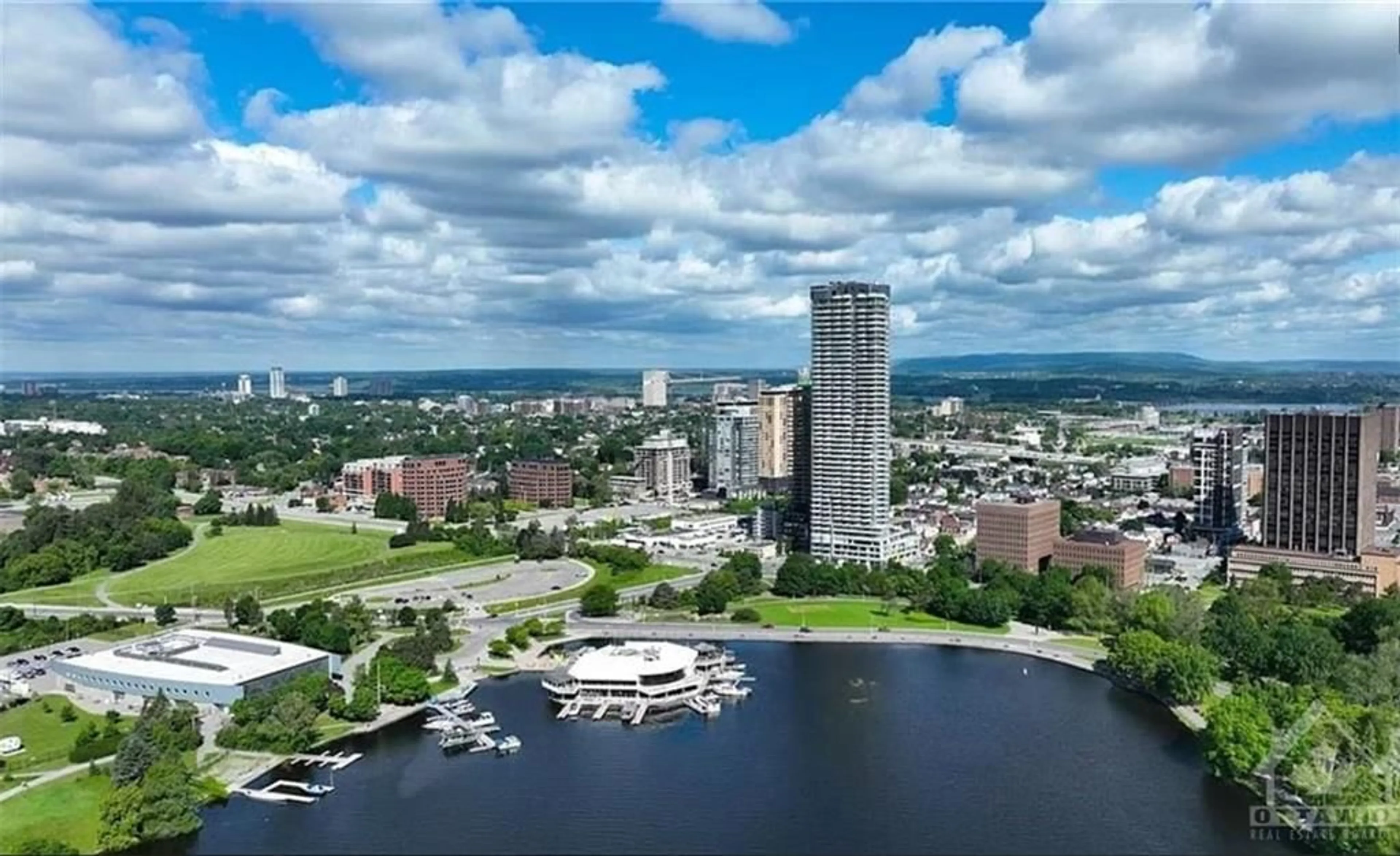 A pic from exterior of the house or condo, the view of lake or river for 805 CARLING Ave #3302, Ottawa Ontario K1S 5W9