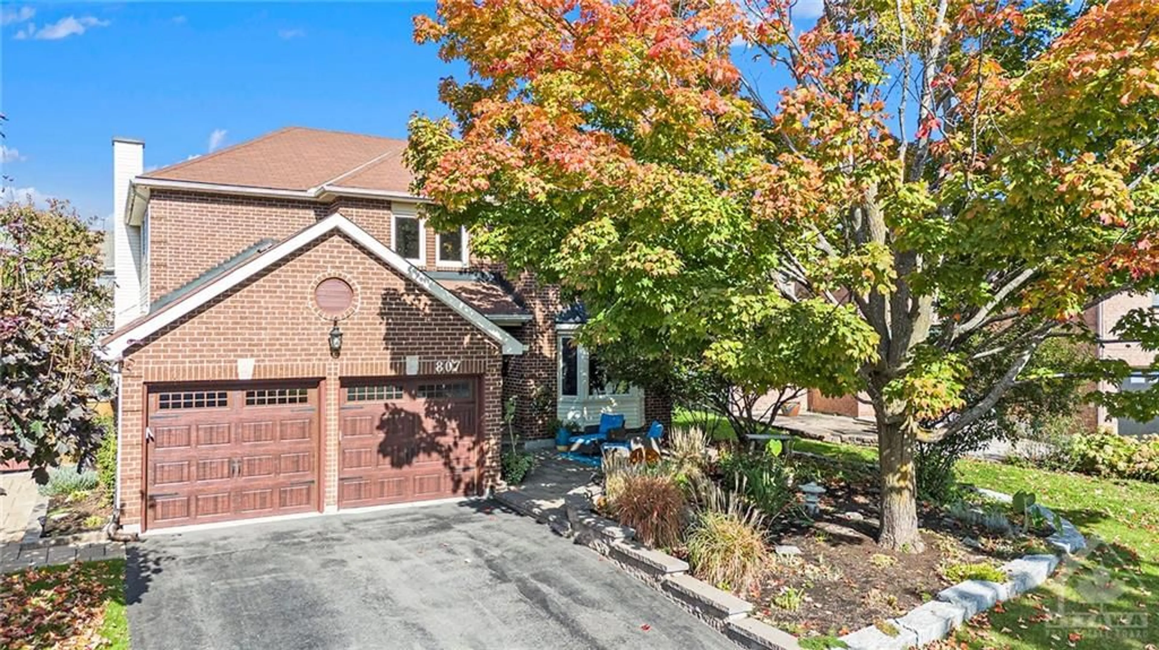 A pic from exterior of the house or condo, the fenced backyard for 807 BRISSAC Way, Ottawa Ontario K4A 3C8