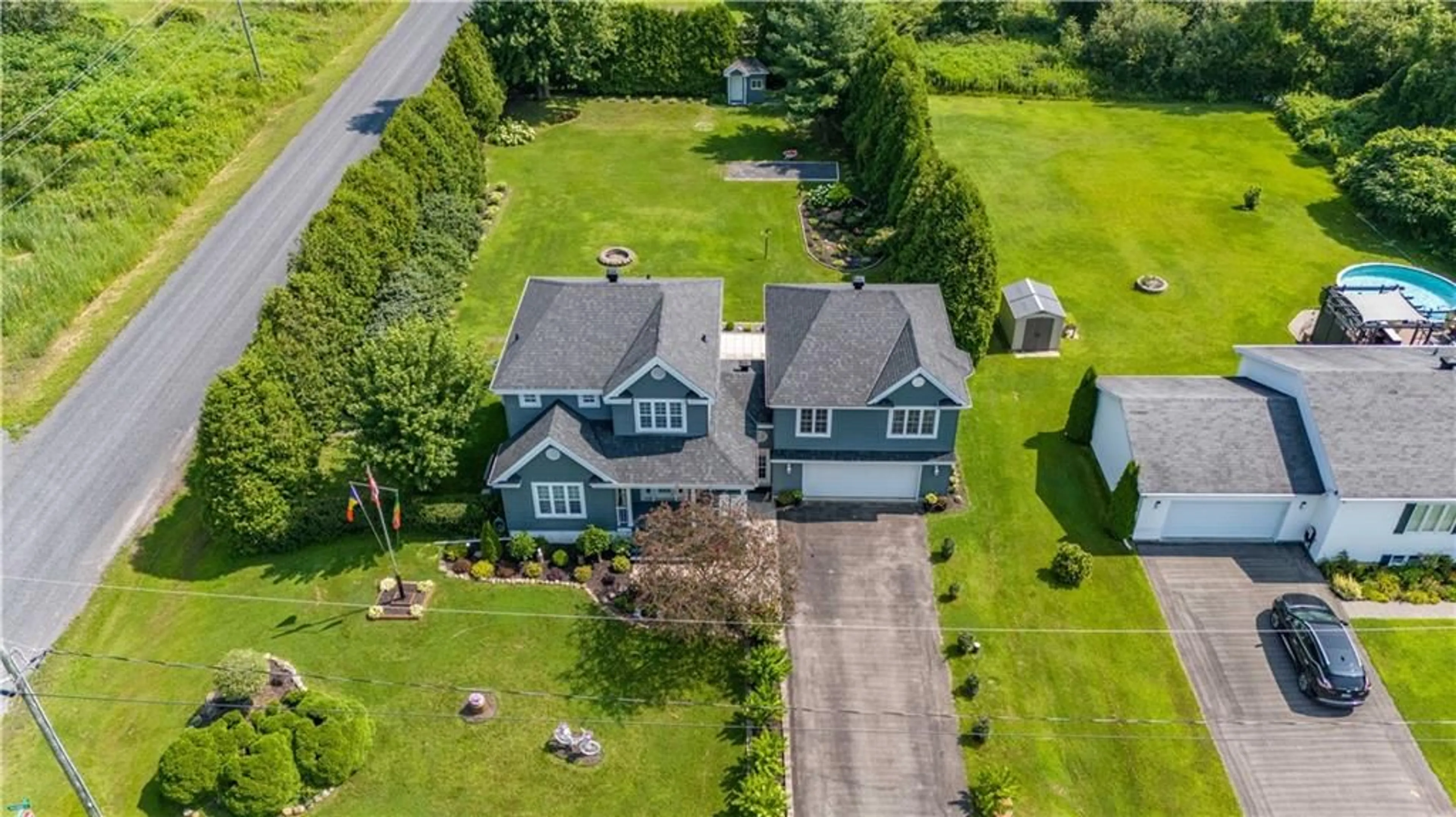 Frontside or backside of a home, the fenced backyard for 6123 MACBAIN St, Bainsville Ontario K0C 1E0