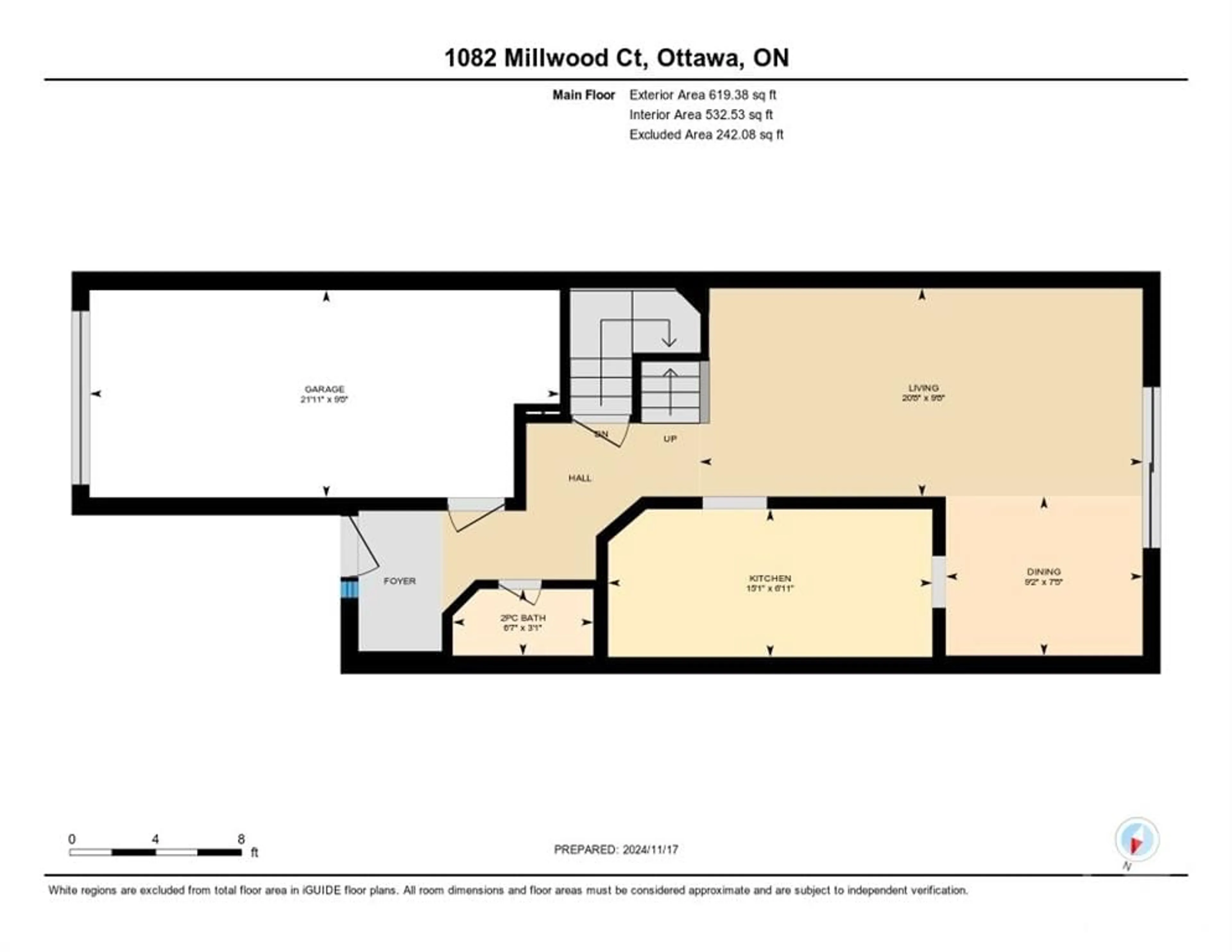 Floor plan for 1082 MILLWOOD Crt, Ottawa Ontario K1C 3G1