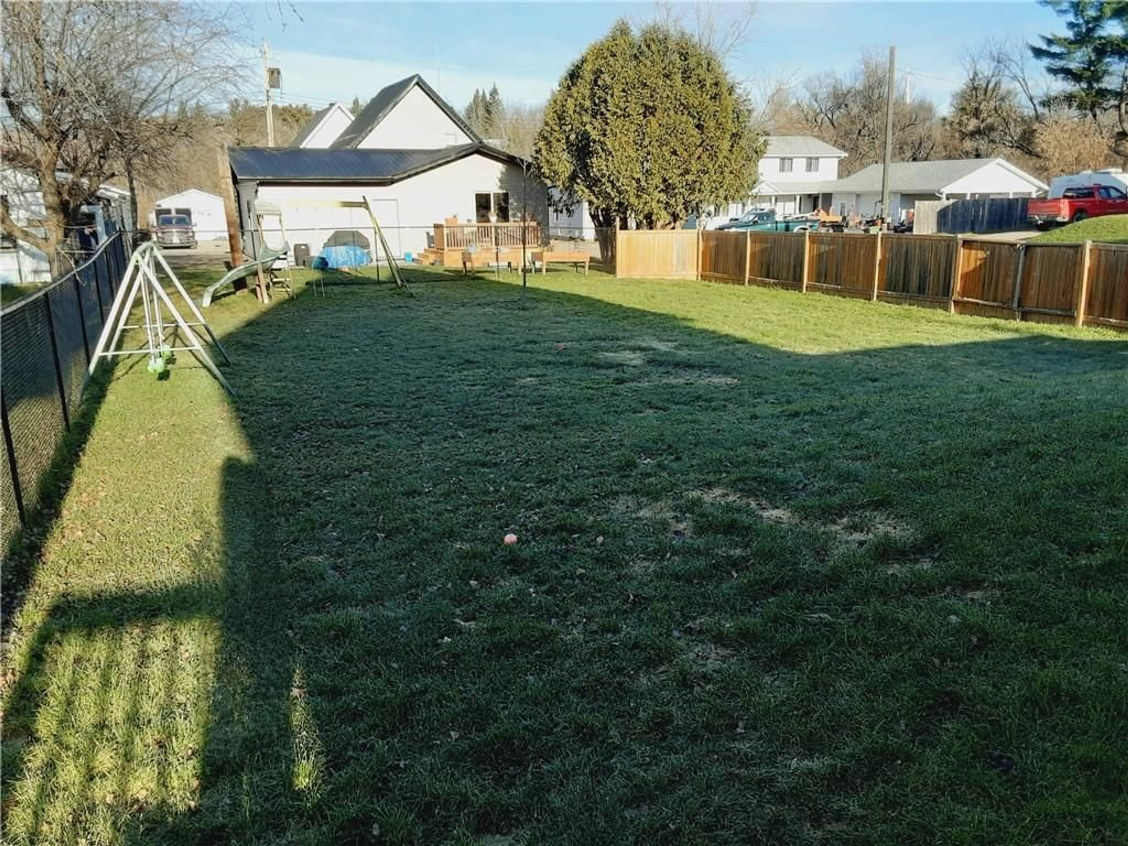 Frontside or backside of a home, the fenced backyard for 470 EGANVILLE Rd, Pembroke Ontario K8A 4E4