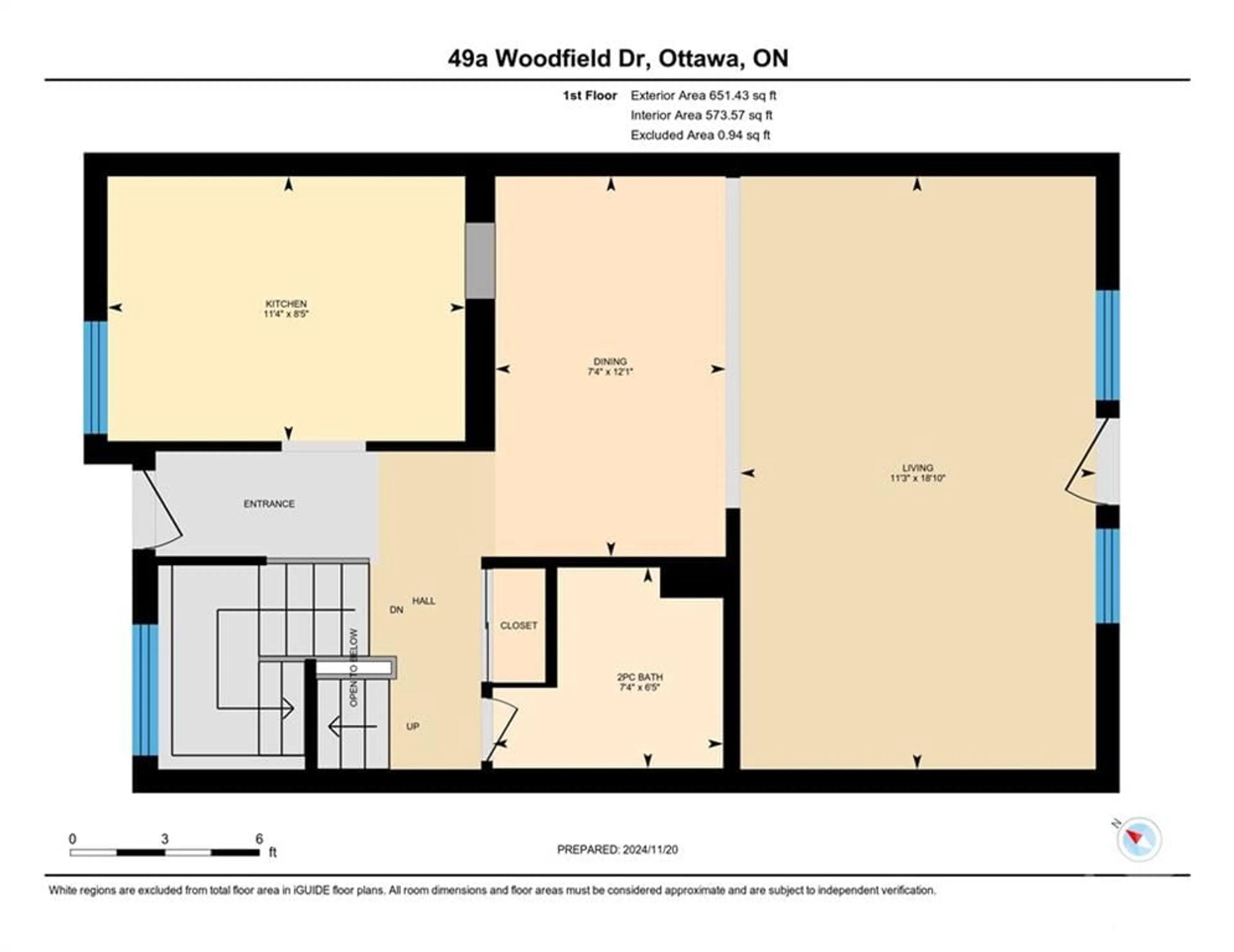 Floor plan for 49 A WOODFIELD Dr, Ottawa Ontario K2G 3Y7