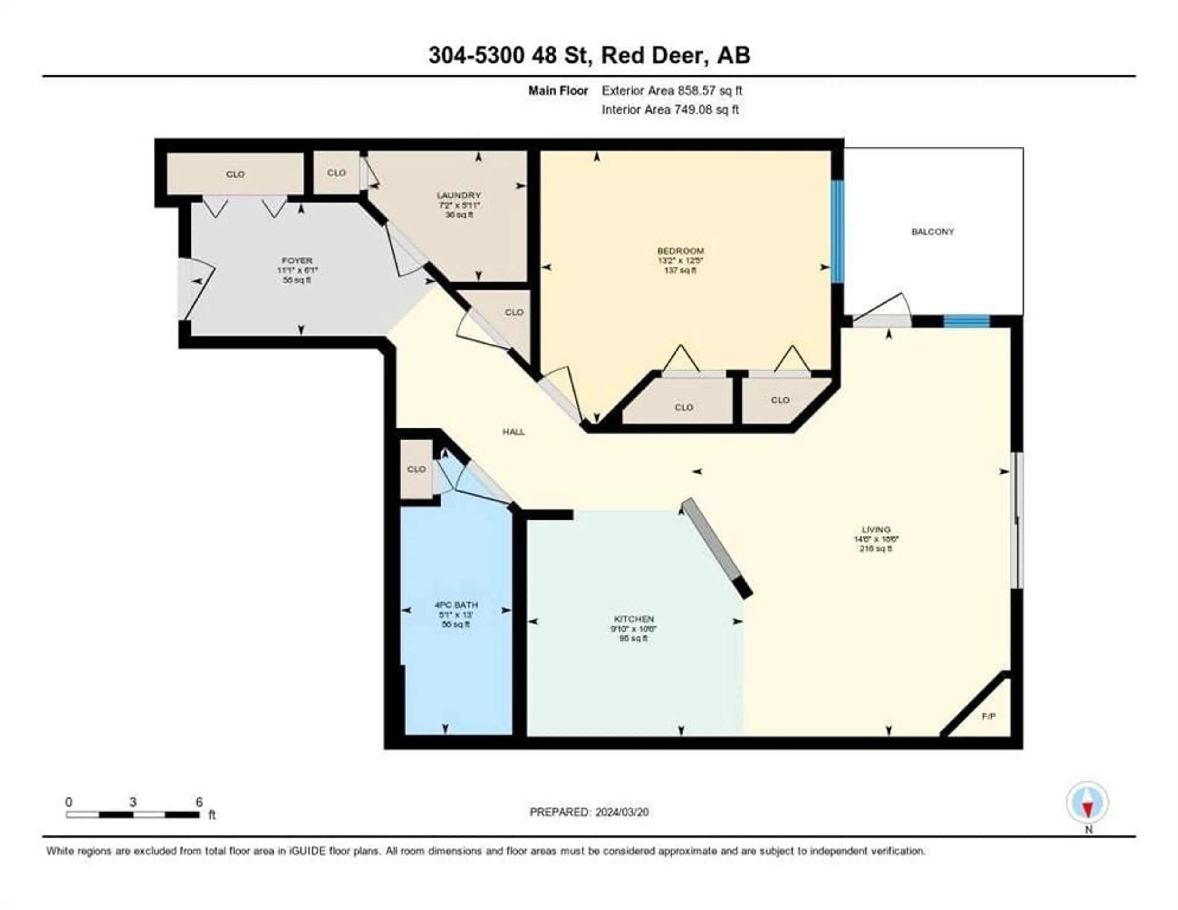 Floor plan for 5300 48 St #304, Red Deer Alberta T4N 7C5