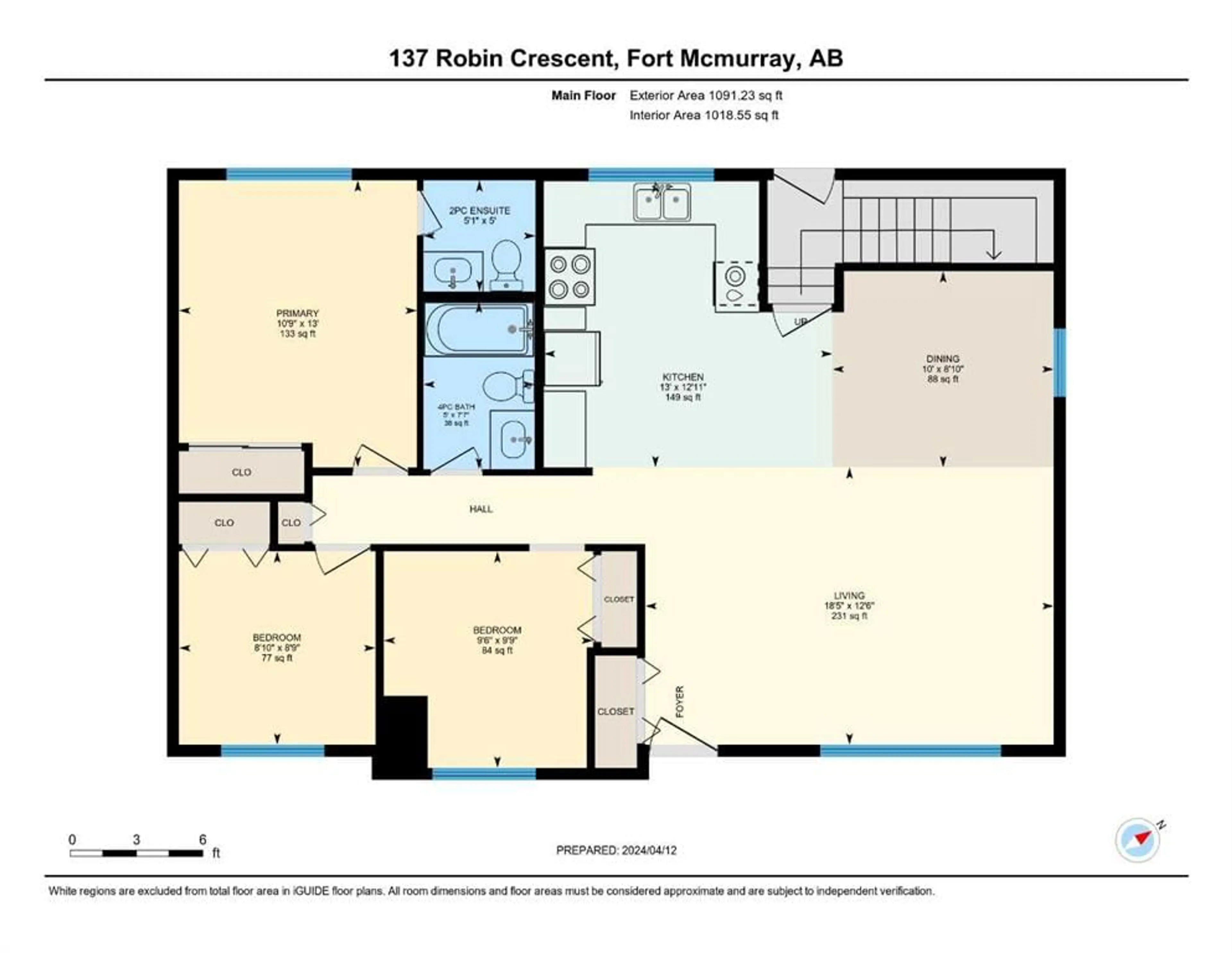 Floor plan for 137 Robin Cres, Fort McMurray Alberta T9H2W4