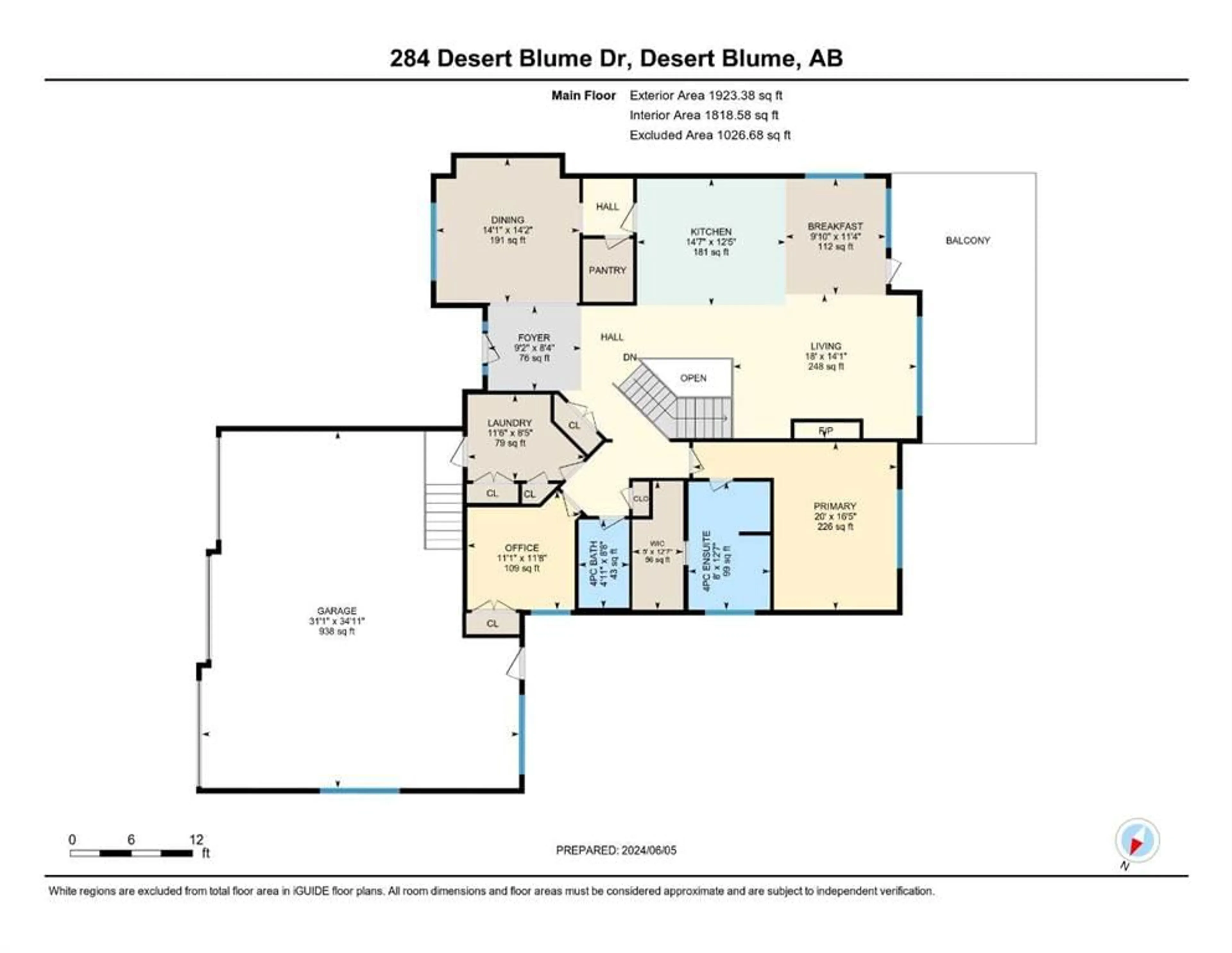 Floor plan for 284 Desert Blume Dr, Desert Blume Alberta T1B 0H6