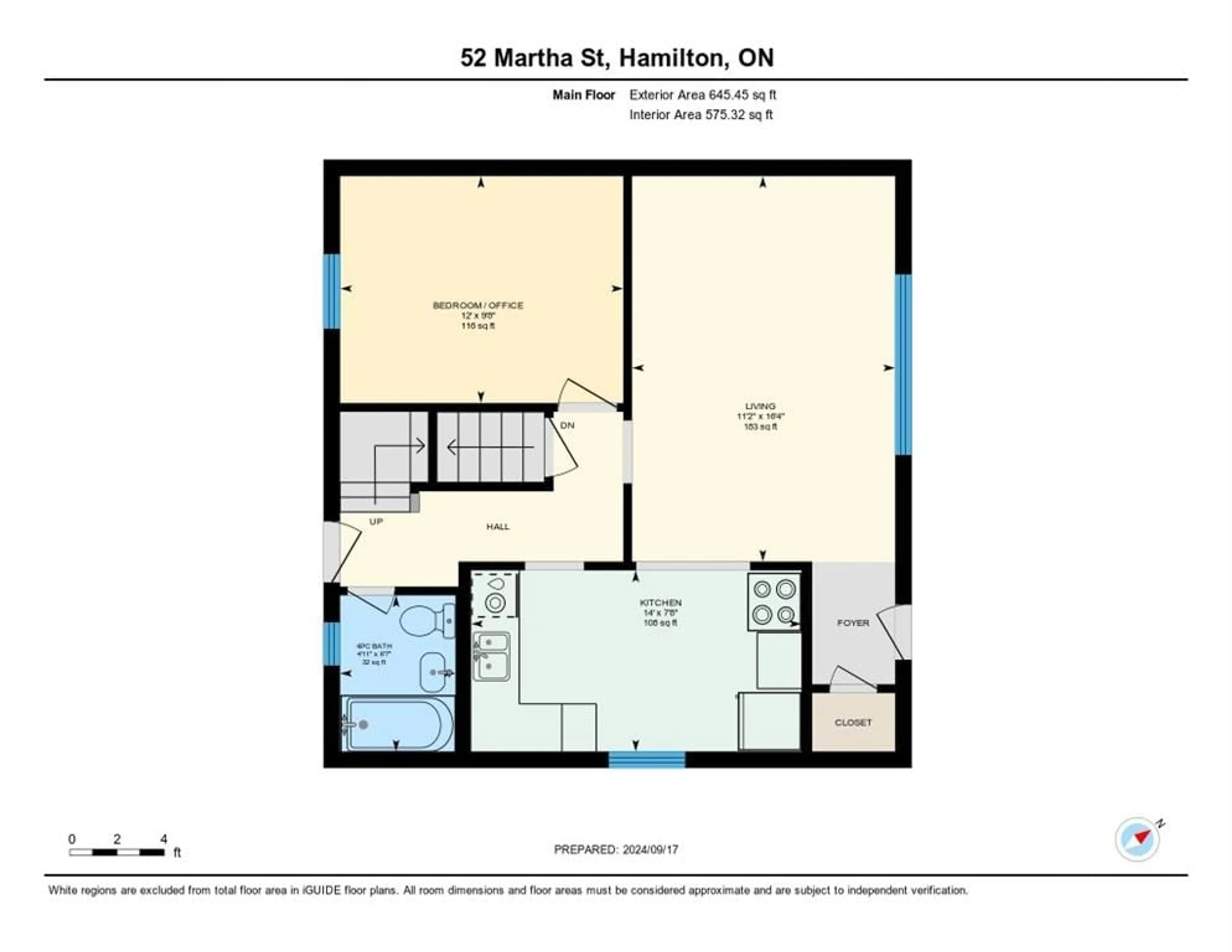 Floor plan for 52 MARTHA St, Hamilton Ontario L8H 2B7