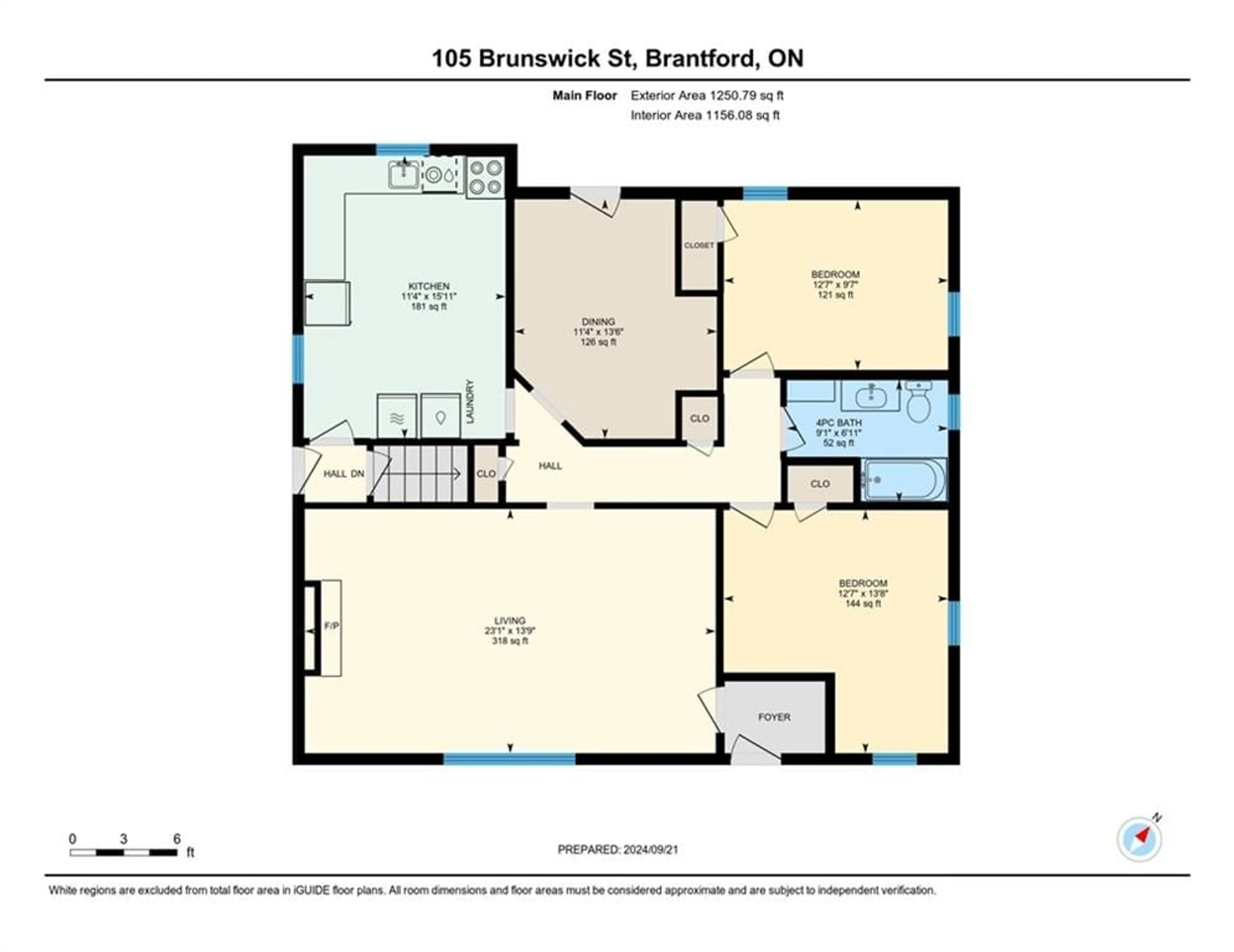 Floor plan for 105 BRUNSWICK St, Brantford Ontario N3T 1G3