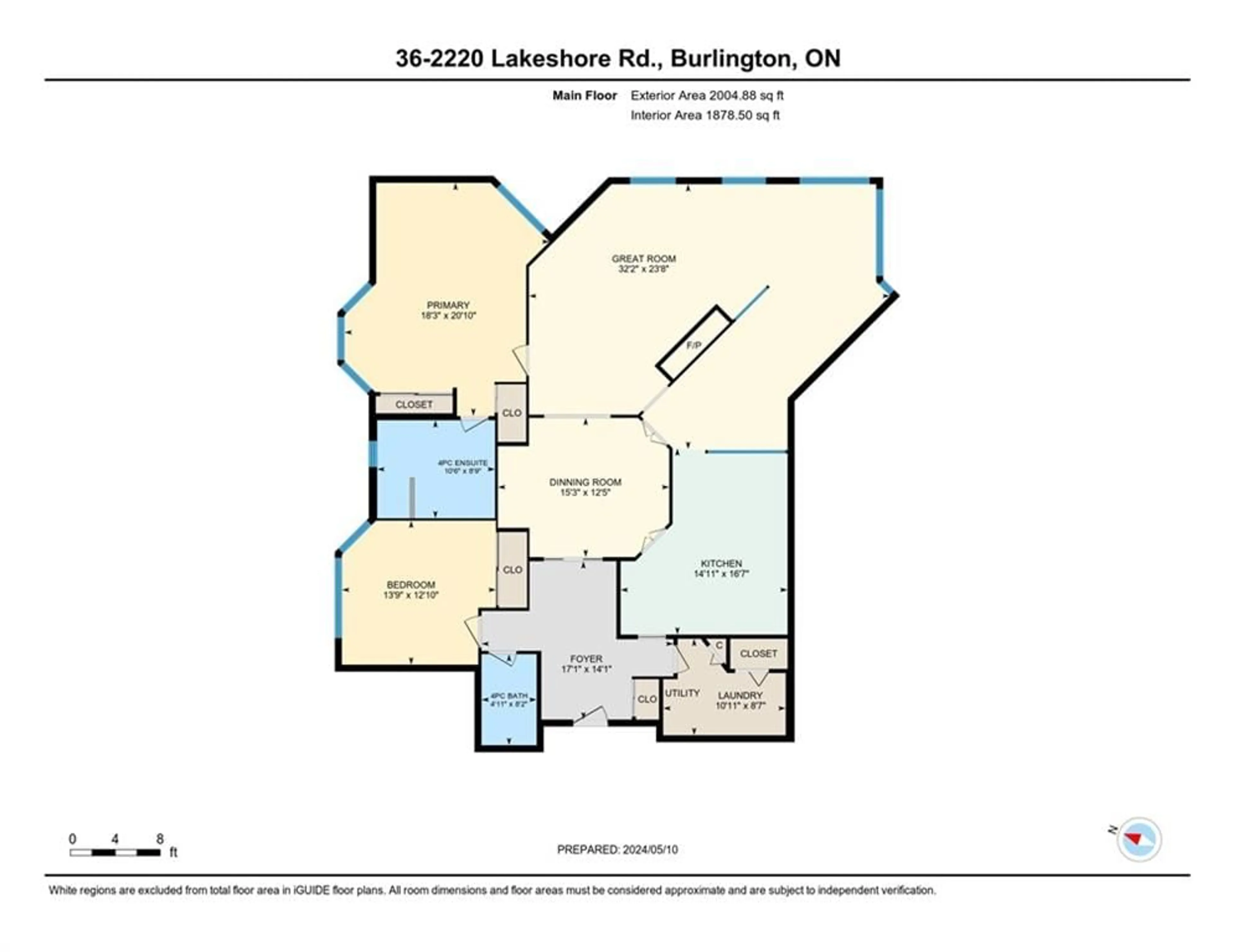 Floor plan for 2220 LAKESHORE Rd, Burlington Ontario L7R 4G7