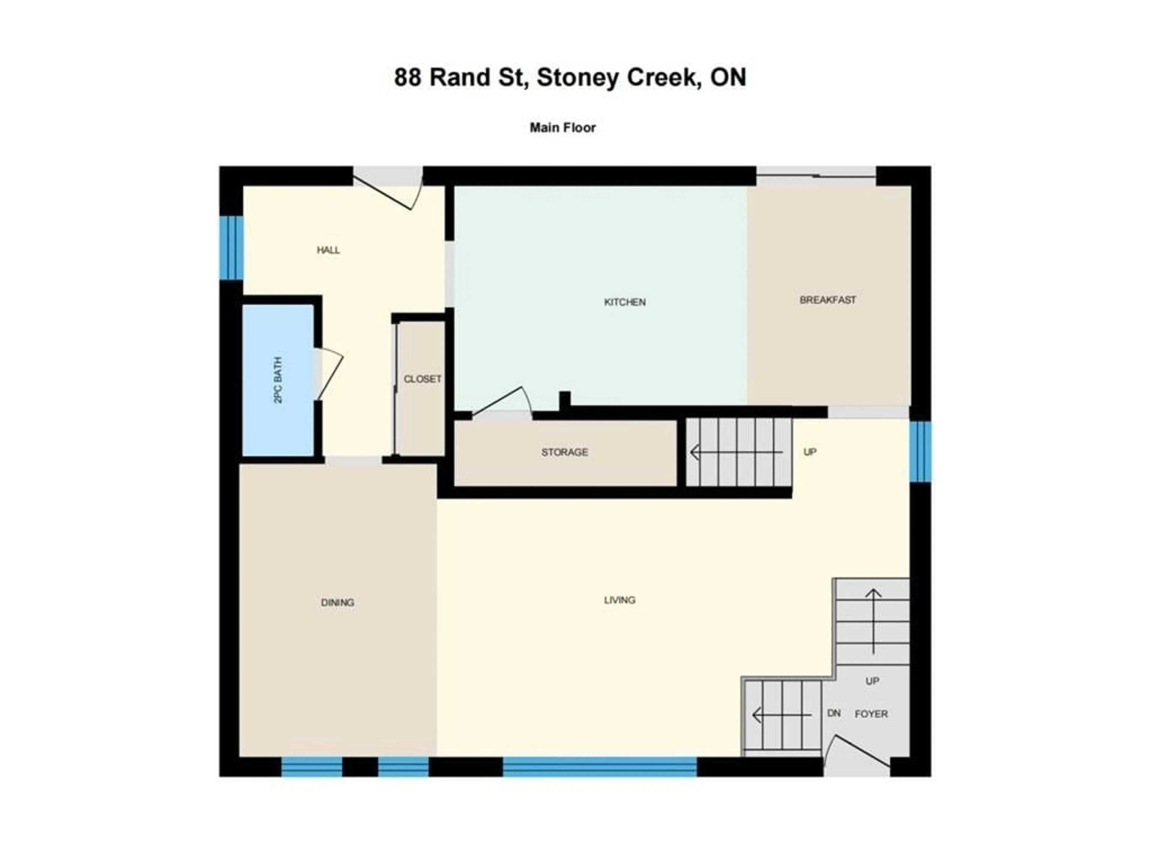 Floor plan for 88 RAND St, Stoney Creek Ontario L8J 1A8