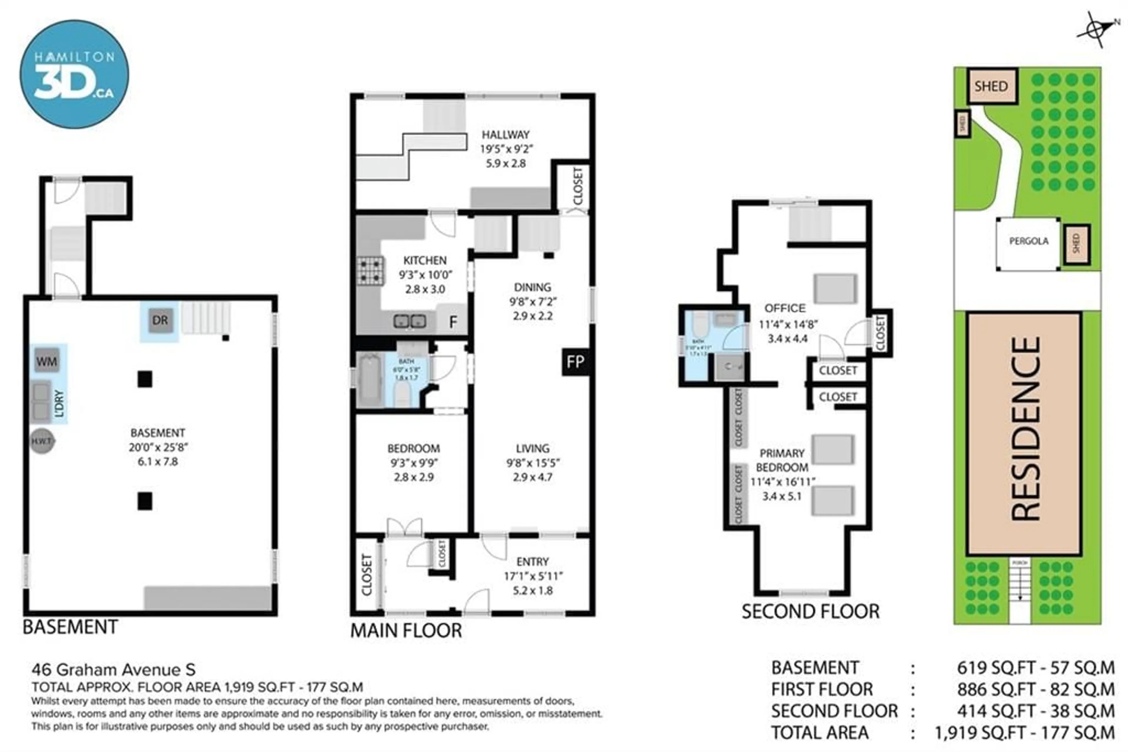 Floor plan for 46 GRAHAM Ave, Hamilton Ontario L8K 2M1