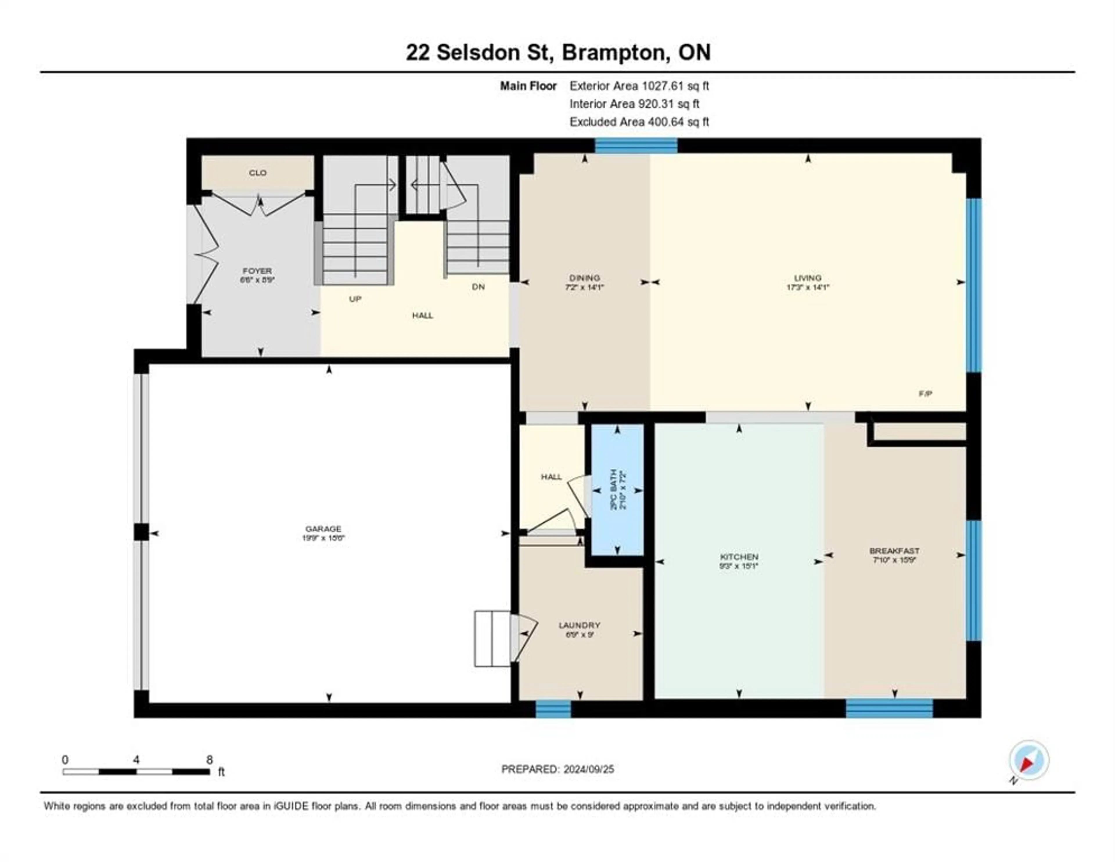 Floor plan for 22 SELSDON St, Brampton Ontario L6X 3C4