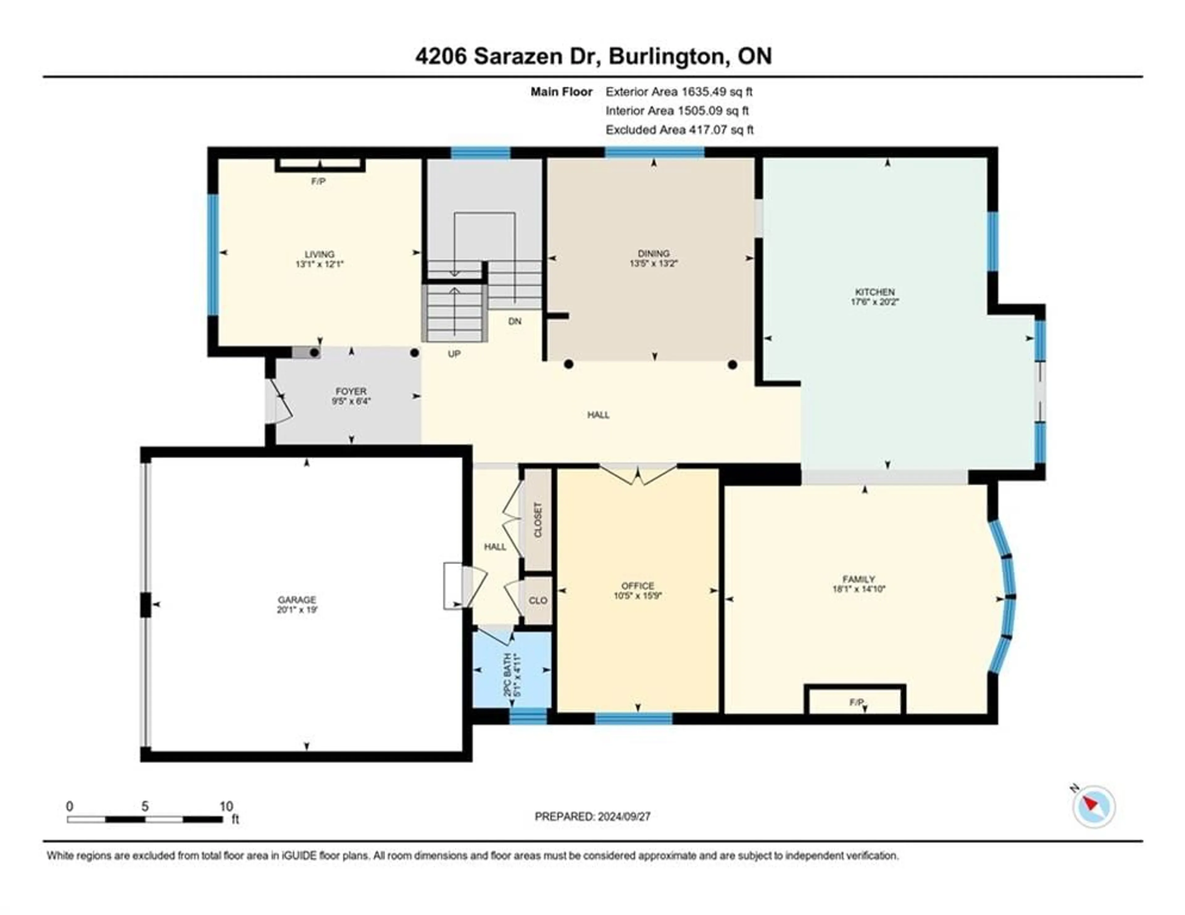 Floor plan for 4206 SARAZEN Dr, Burlington Ontario L7M 5C3