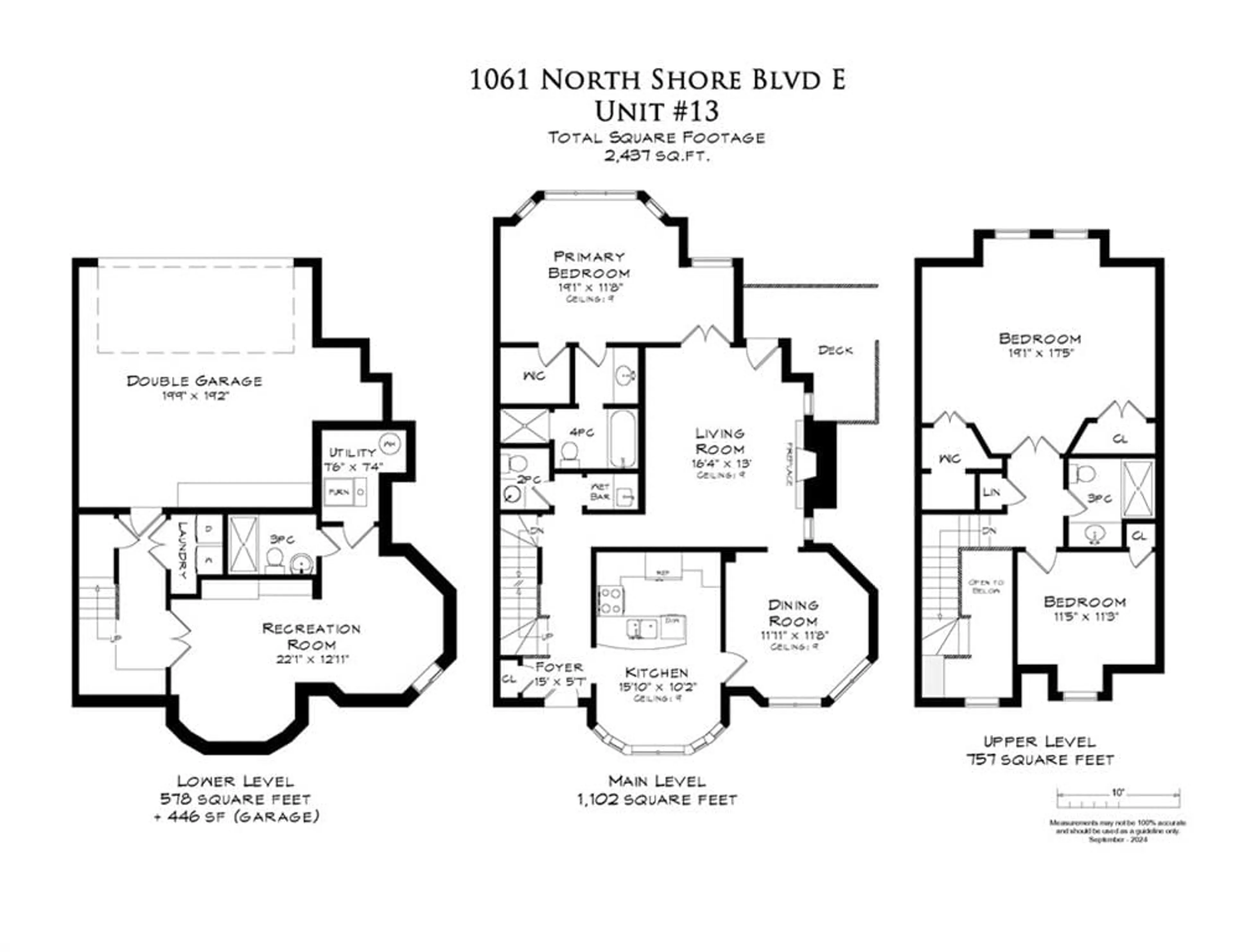 Floor plan for 1061 NORTH SHORE Blvd #13, Burlington Ontario L7T 1X9