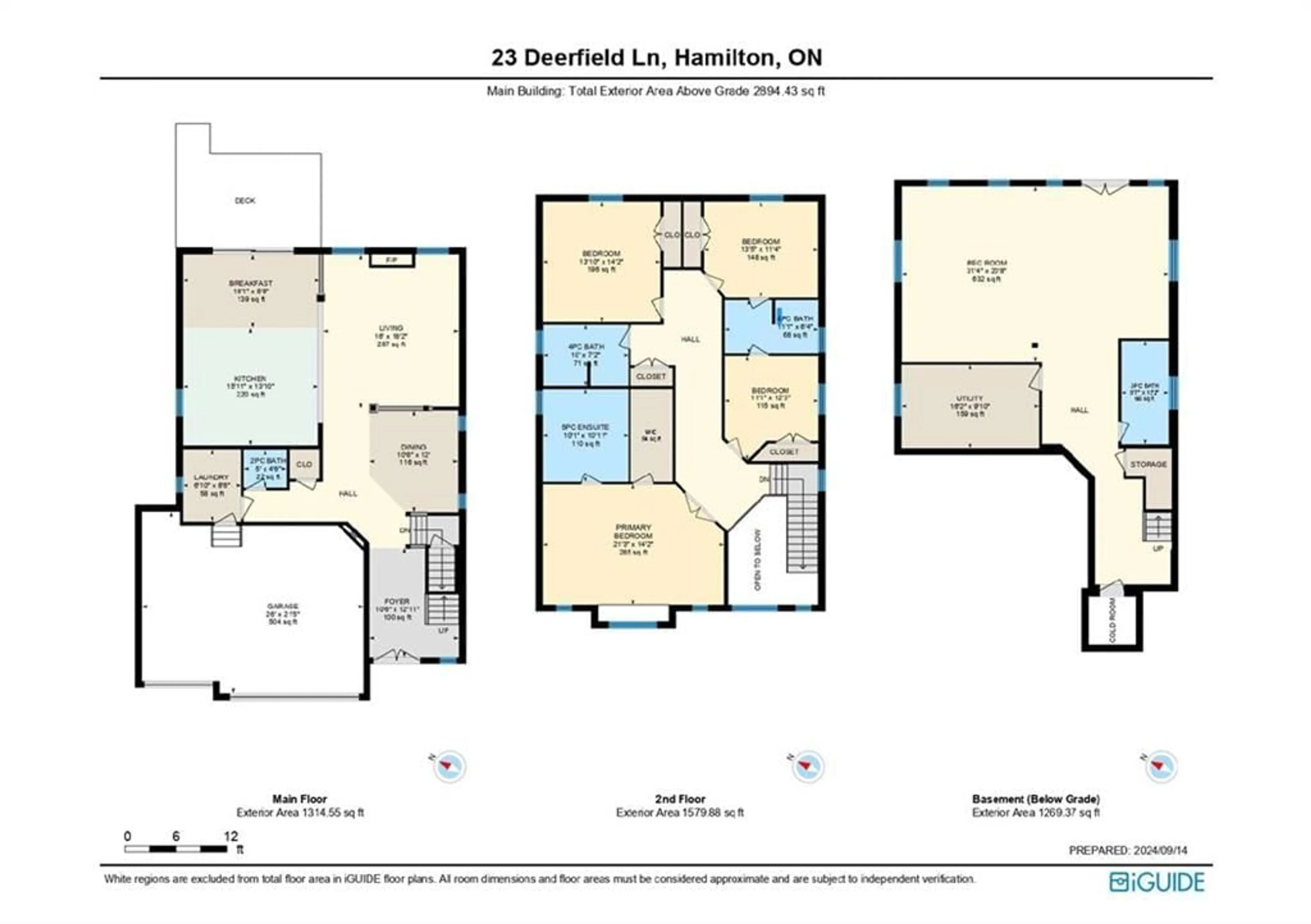 Floor plan for 23 DEERFIELD Lane, Ancaster Ontario L9K 0K2