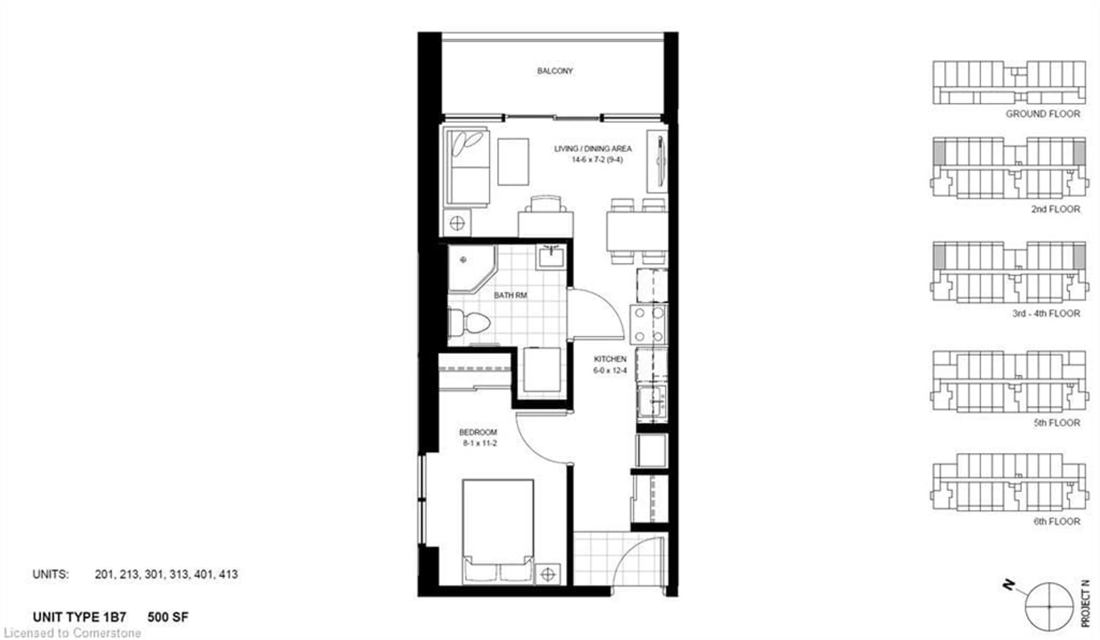 Floor plan for 257 HEMLOCK STREET St #301, Waterloo Ontario N2L 3R4