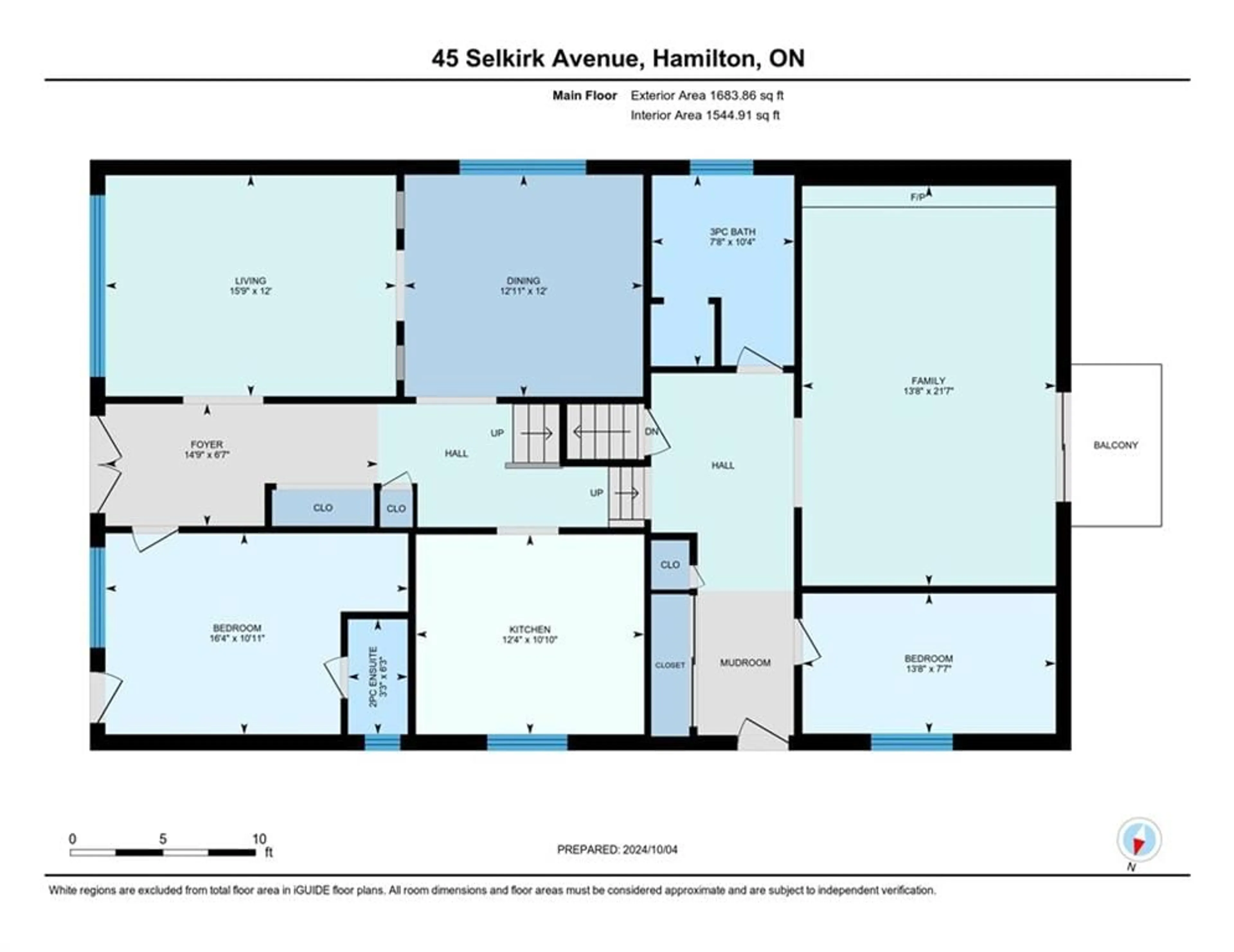 Floor plan for 45 SELKIRK Ave, Hamilton Ontario L8H 5L6