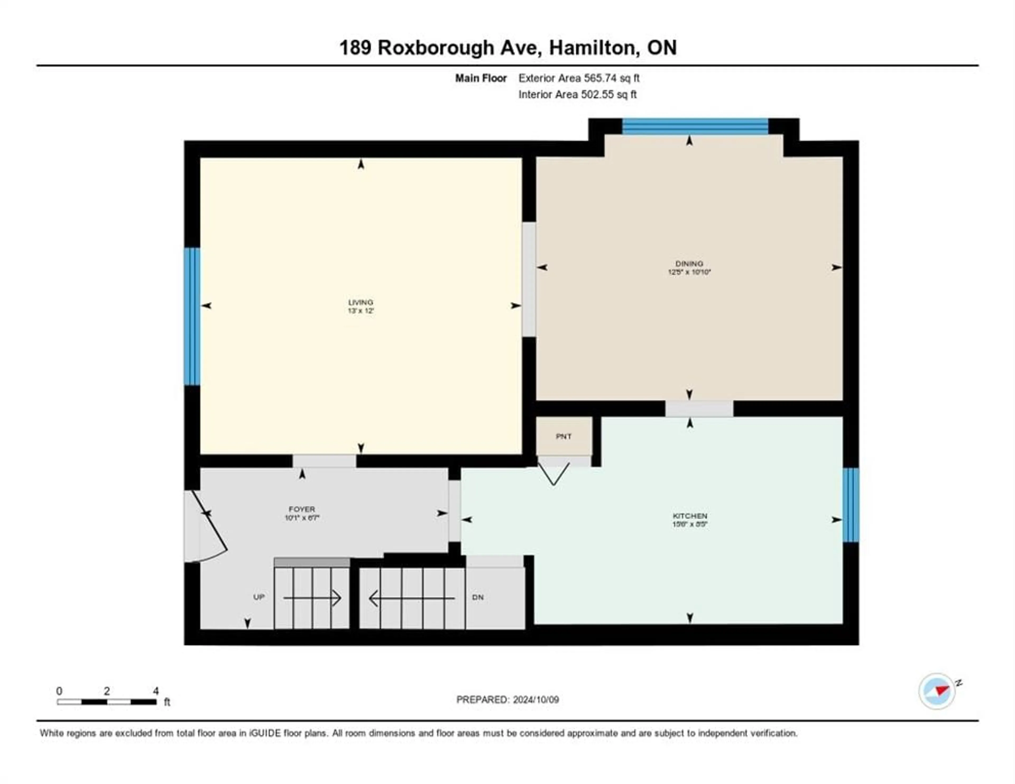 Floor plan for 189 ROXBOROUGH Ave, Hamilton Ontario L8H 1P2