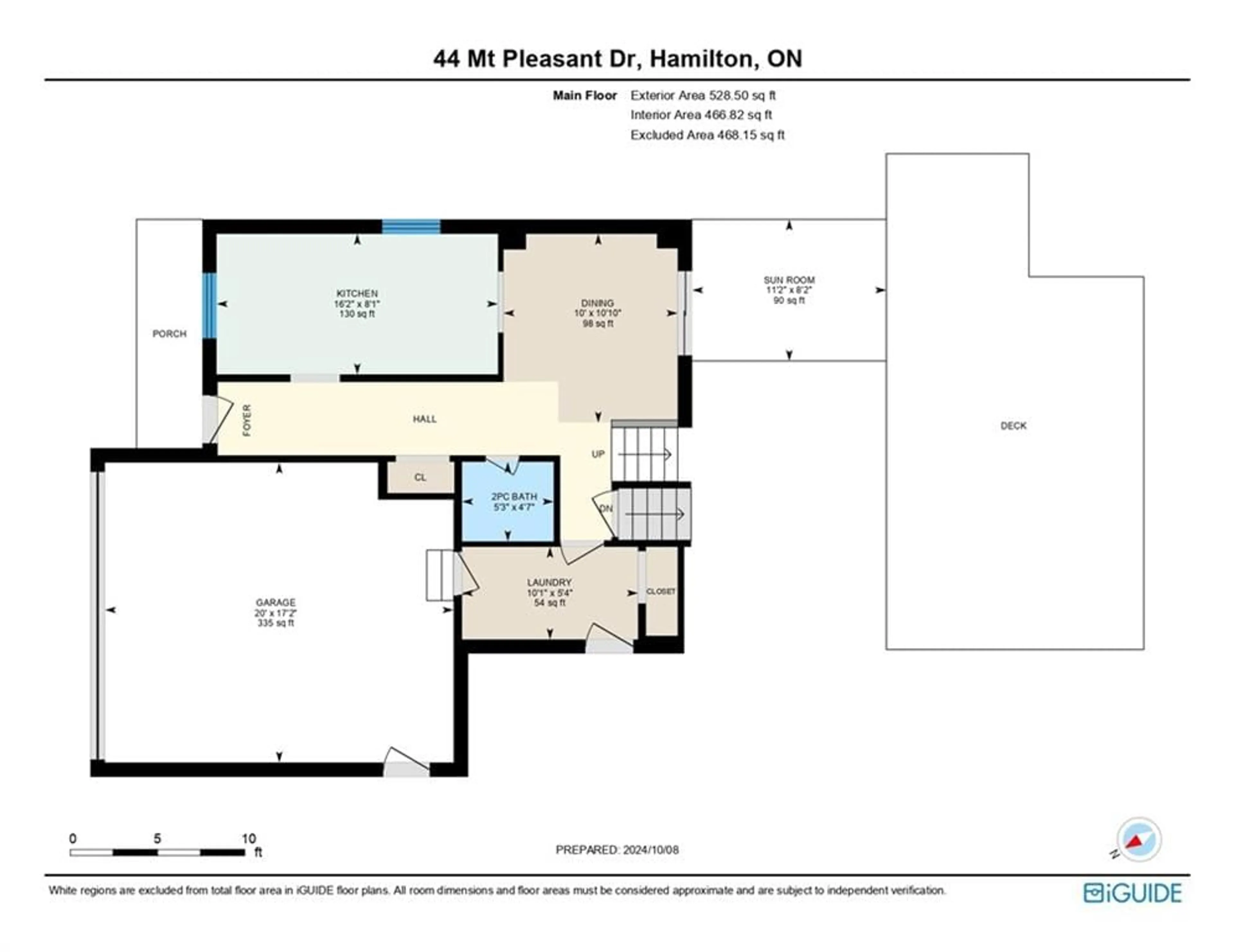 Floor plan for 44 MOUNT PLEASANT Dr, Hamilton Ontario L8W 3H3