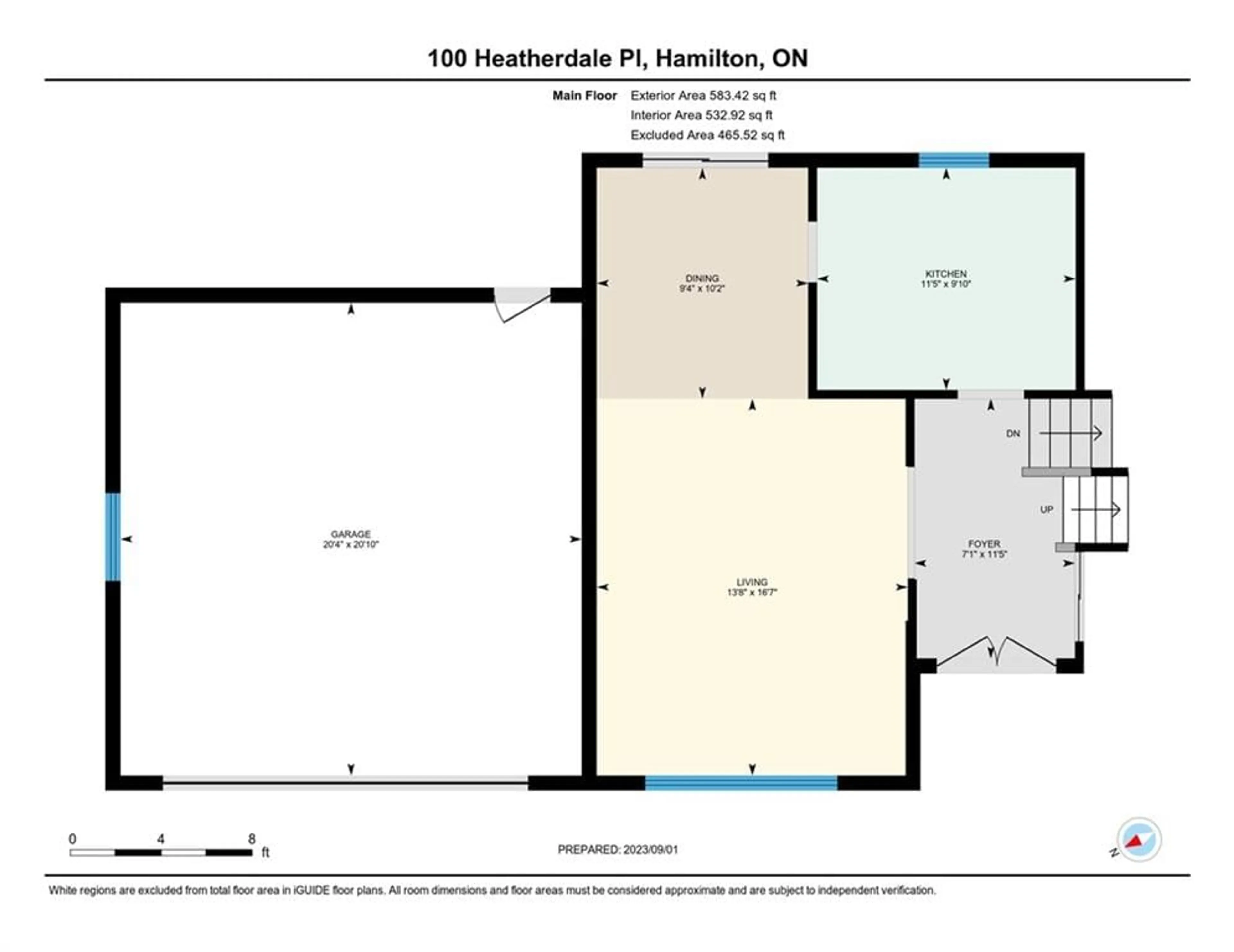Floor plan for 100 Heatherdale Pl, Hamilton Ontario L9C 6N9