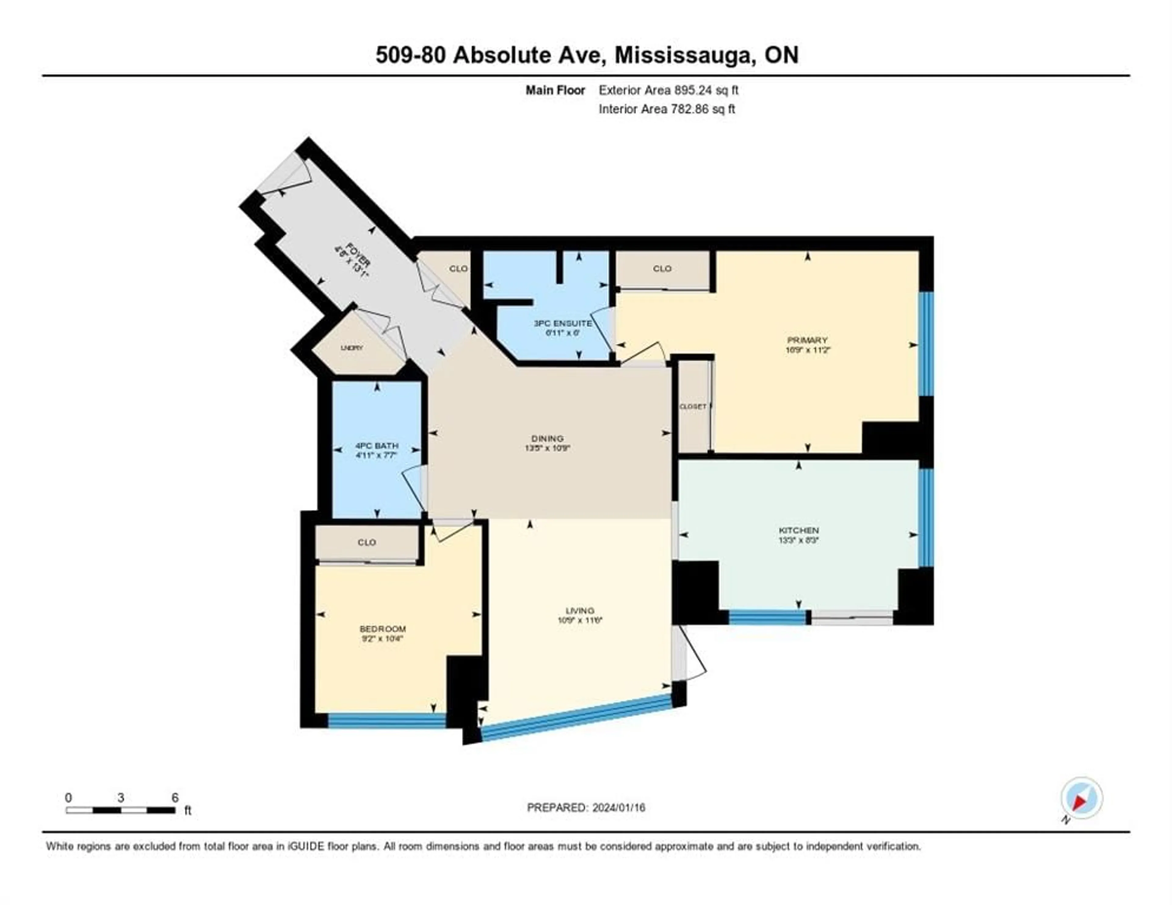 Floor plan for 80 ABSOLUTE Ave #509, Mississauga Ontario L4Z 0A5