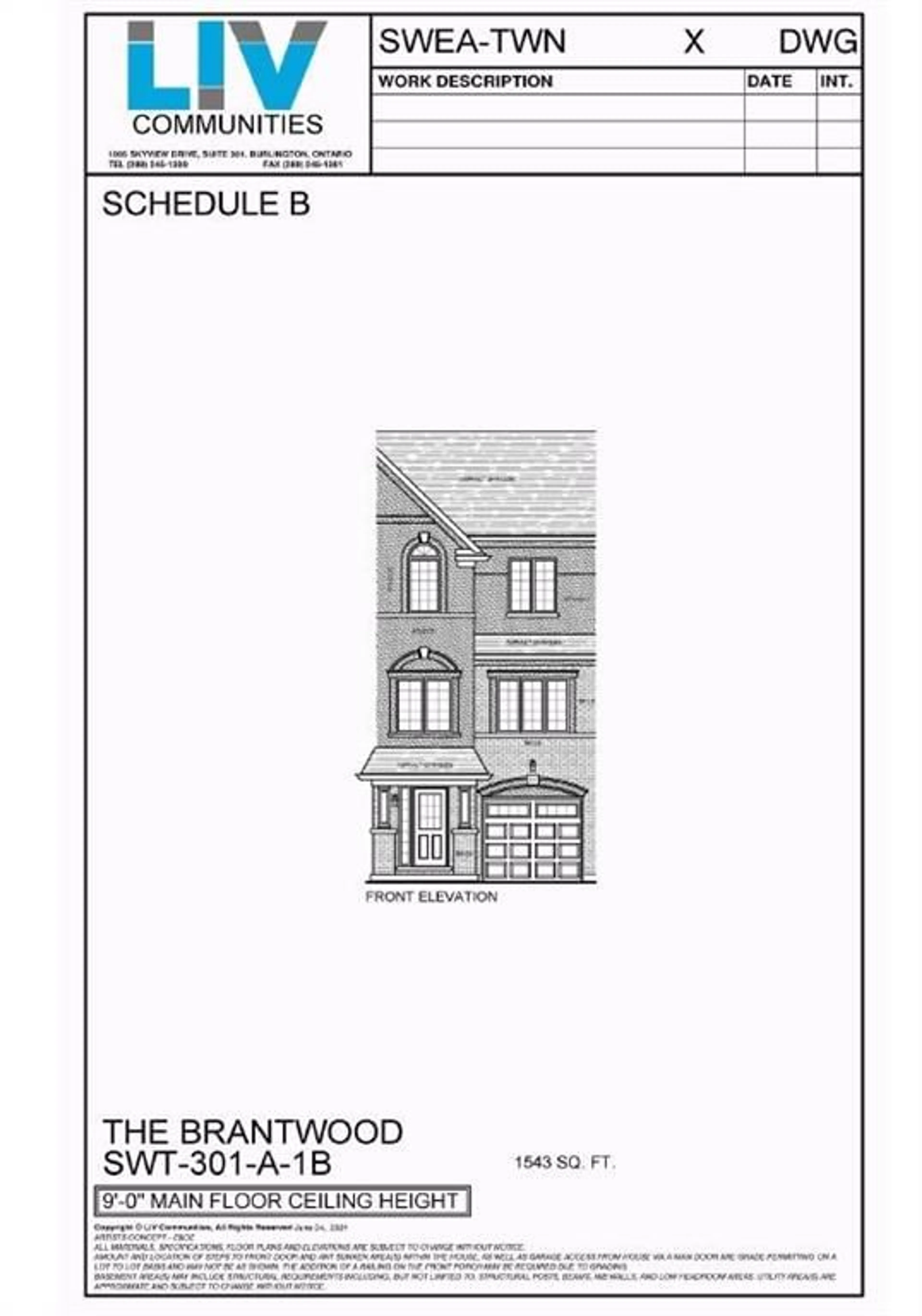 Floor plan for Unit #6 Block C Colborne St, Brantford Ontario N3T 1K5