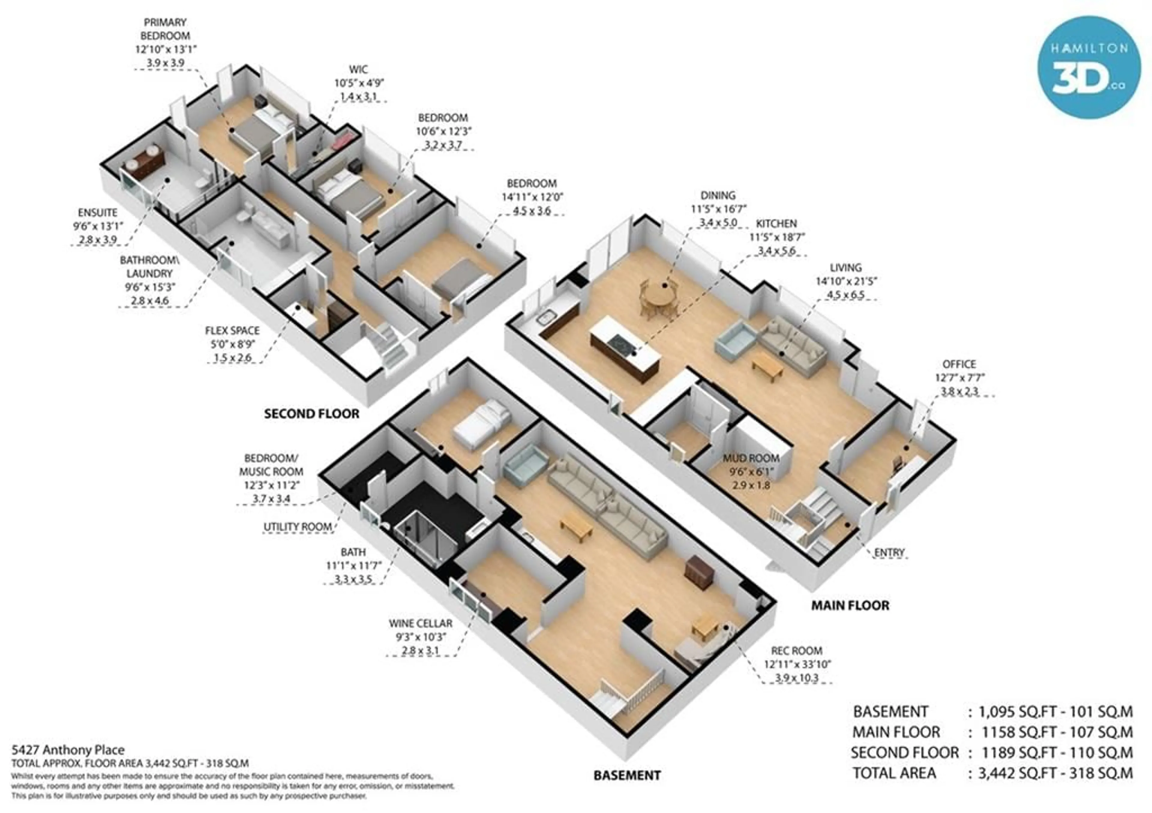 Floor plan for 5427 ANTHONY Pl, Burlington Ontario L7L 3G9