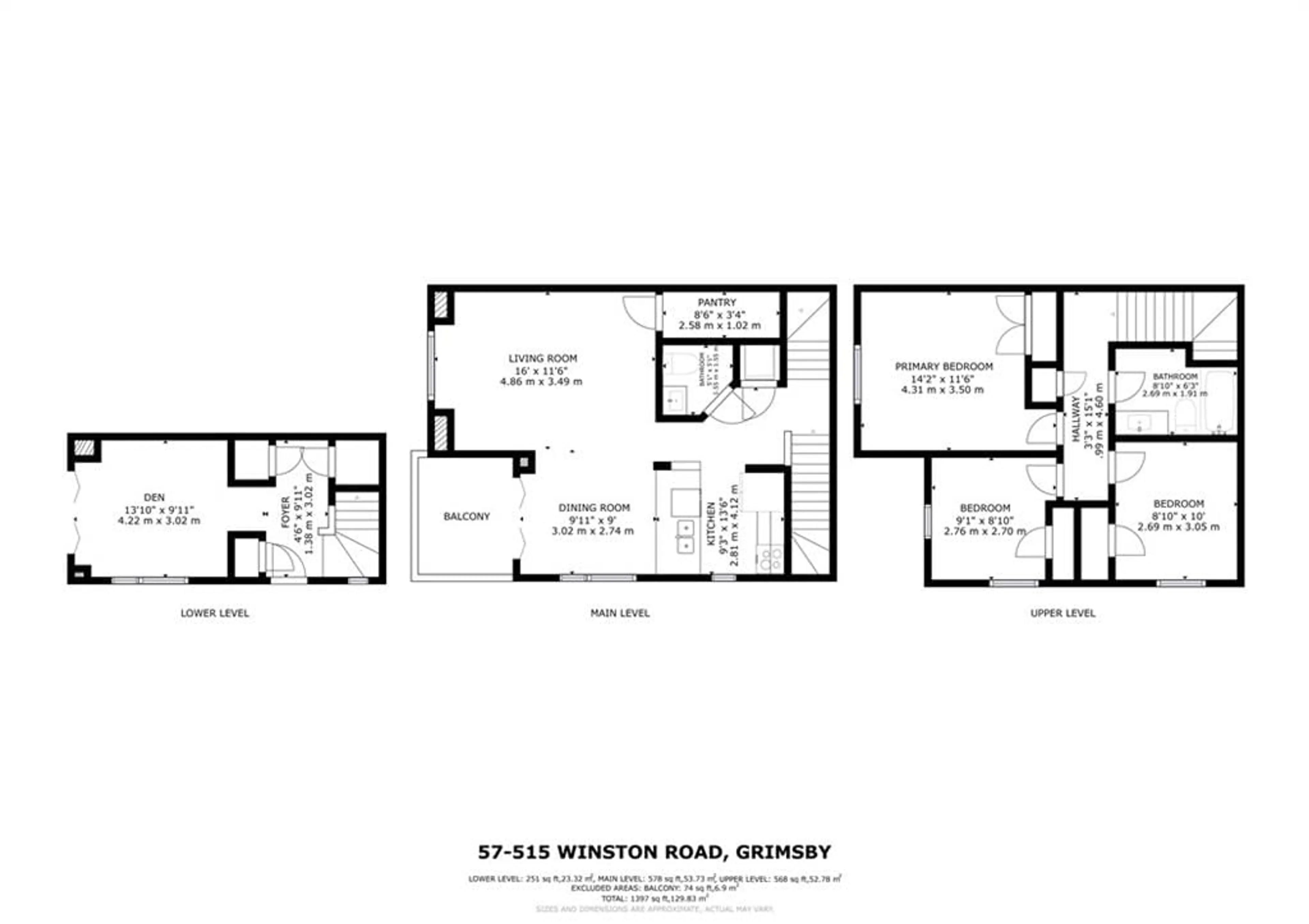 Floor plan for 515 WINSTON Rd #57, Grimsby Ontario L3M 0C8