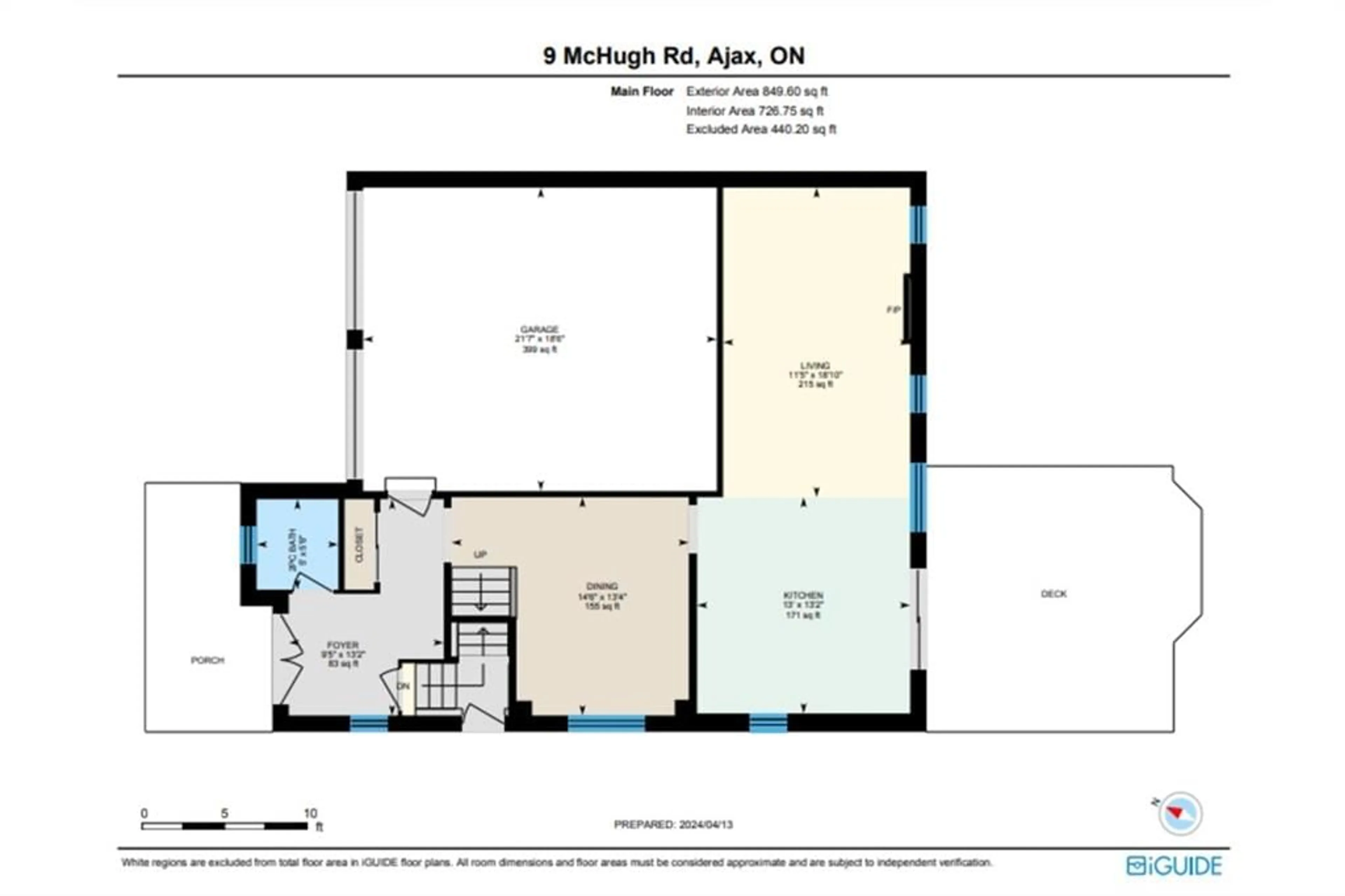Floor plan for 9 McHugh Rd, Ajax Ontario L1Z 0M8